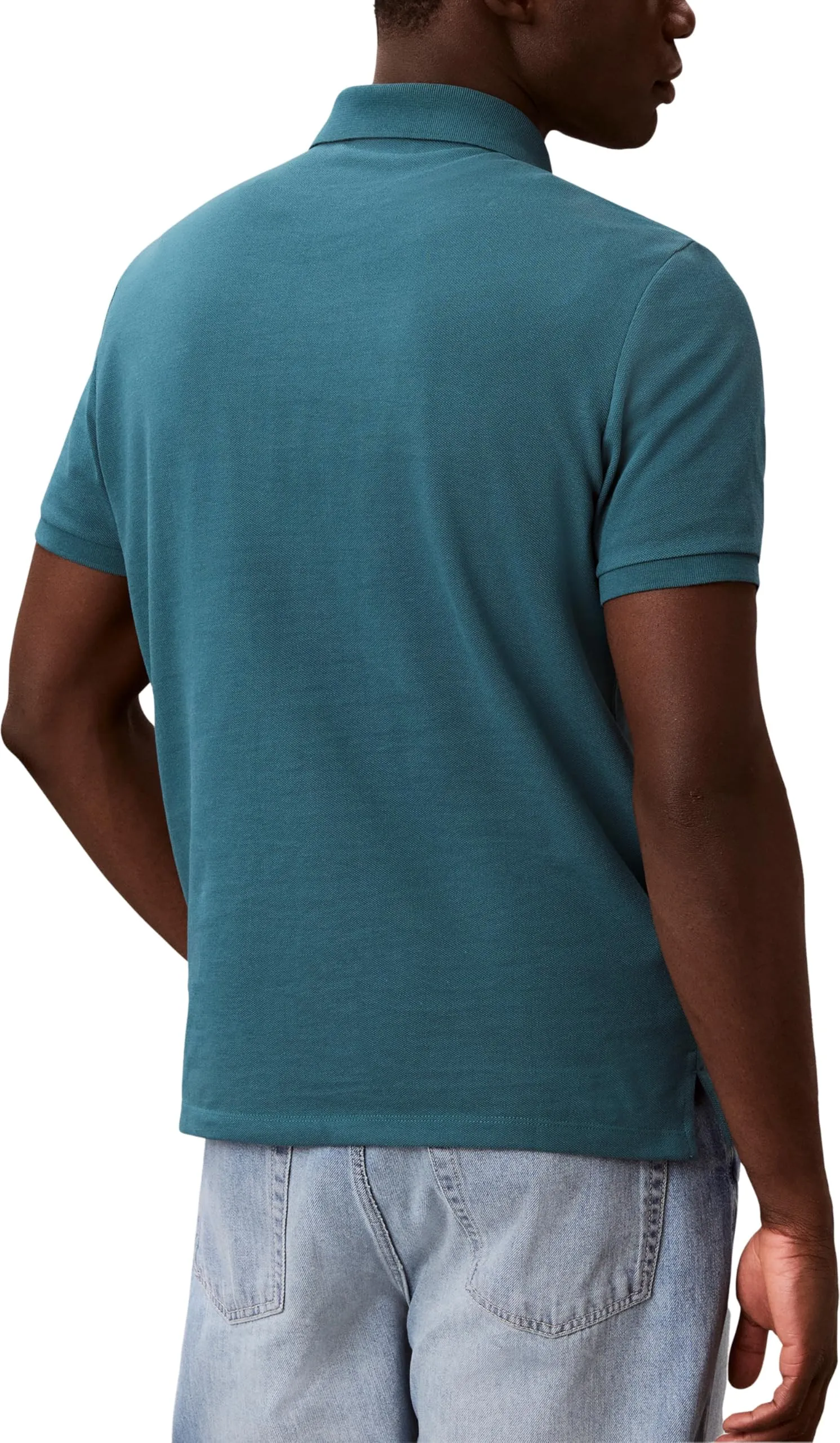 Calvin Klein Uomo Maglietta Polo Monogram Pique in Cotone, Tahoe Green, 2XL - immagine 2