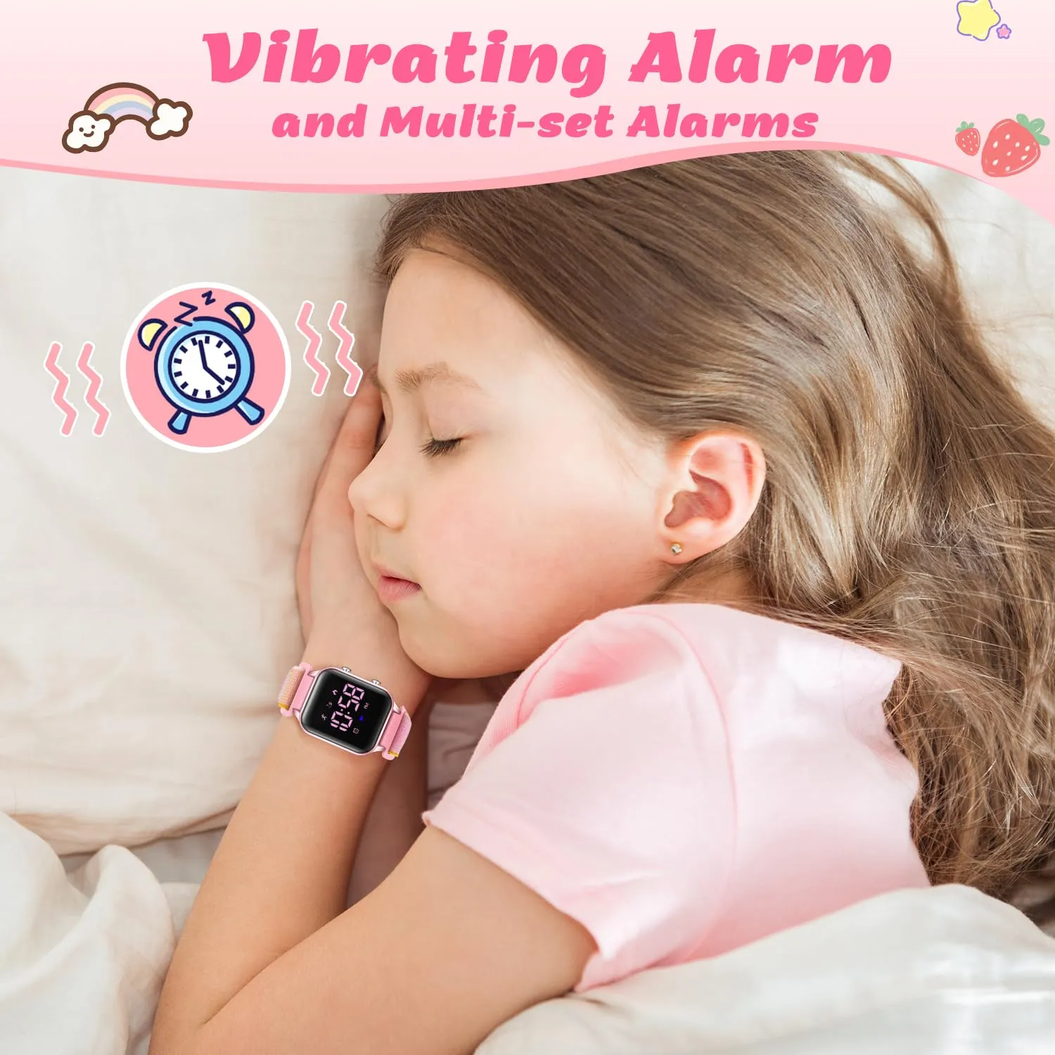 Timever Orologio Digitale Sportivo per Bambini con Contapassi, 2 Sveglie, Cronometro e Cinturino in Nylon - immagine 6