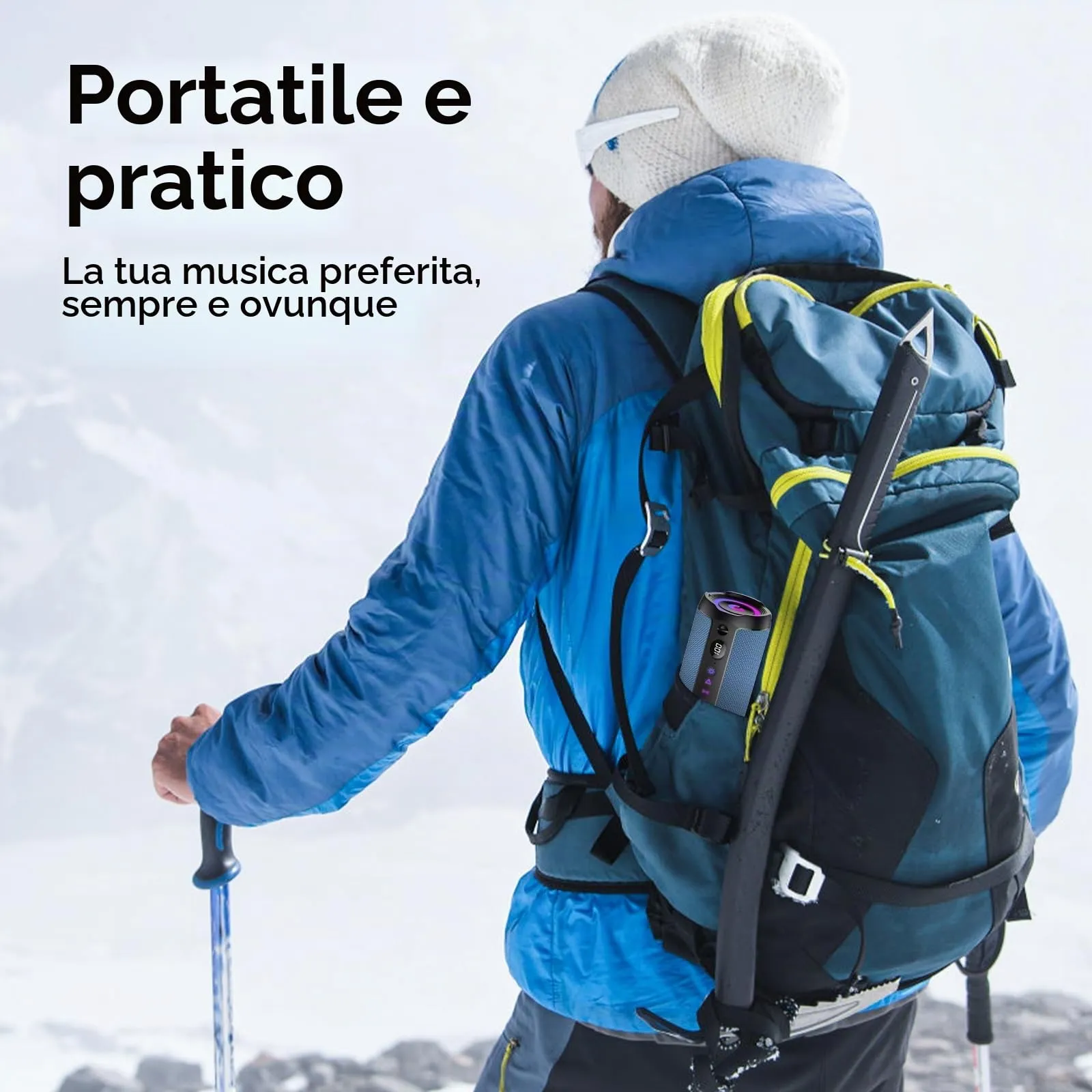 coioc Cassa Bluetooth Portatile 25W, Doppio Basso Driver, 25 Ore di Autonomia, TWS, RGB, IPX7 Impermeabile, AUX, TF, USB - immagine 7