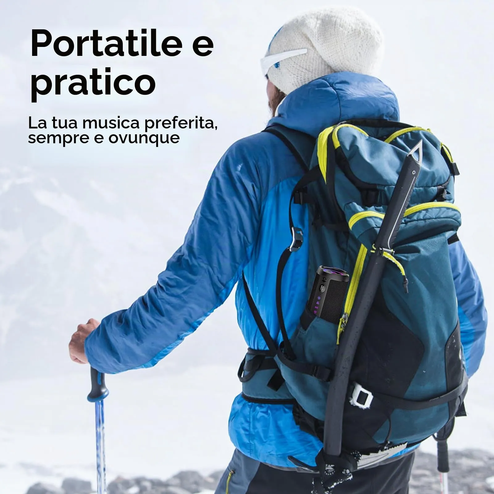 coioc Cassa Bluetooth Portatile 25W, Doppio Basso Driver, 25 Ore di Autonomia, TWS, RGB, IPX7 Impermeabile, AUX, TF, USB - immagine 7