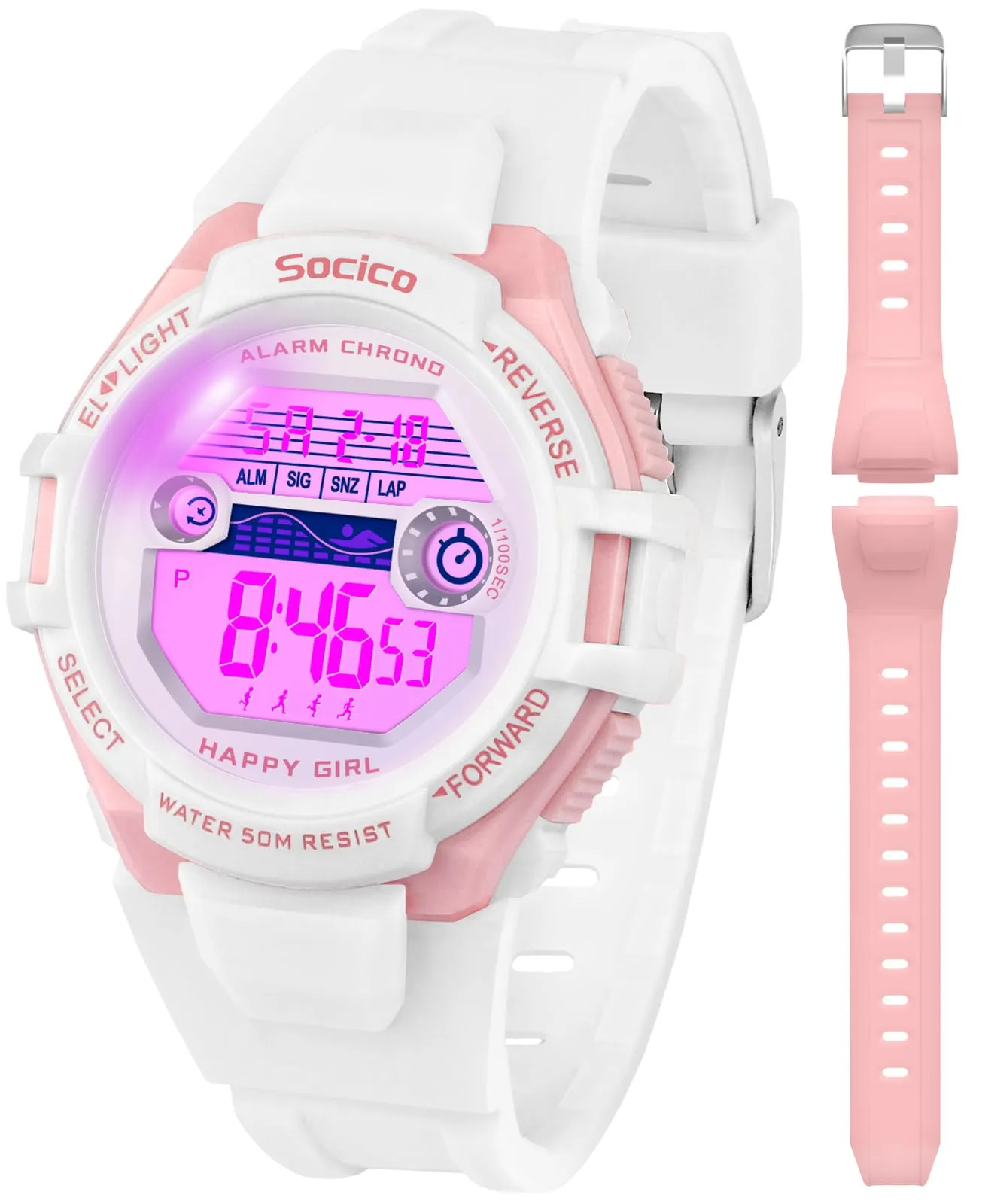 SOCICO Orologio Digitale Impermeabile 5ATM con Luce 7 Colori per Bambini SOC-3015 - immagine 1