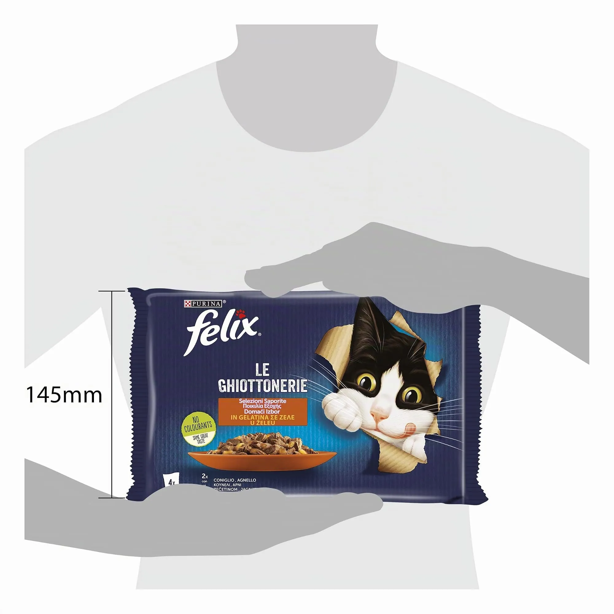 Purina Felix Le Ghiottonerie Cibo Umido per Gatti Coniglio e Agnello, 4 x 85 g - immagine 3