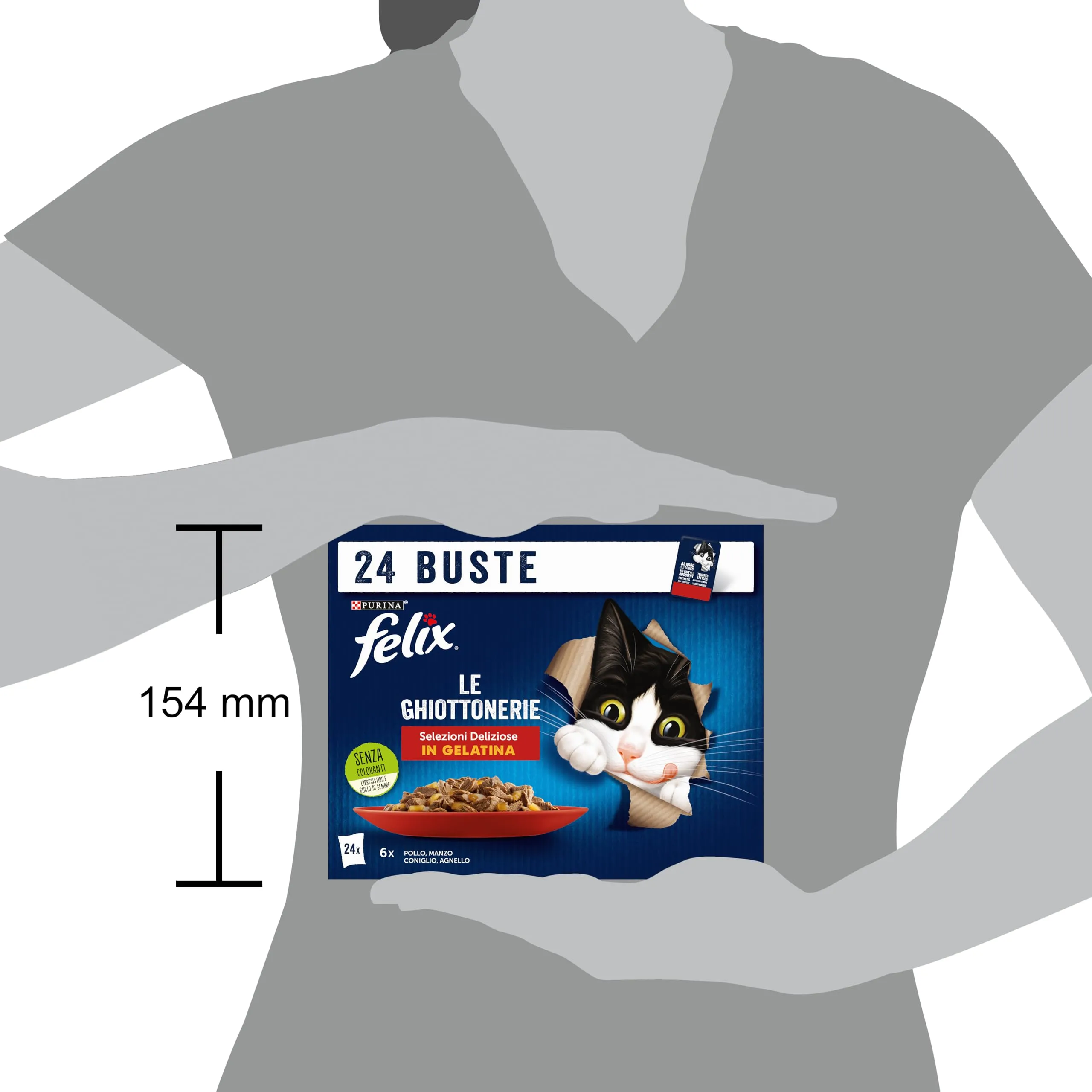 Purina Felix Le Ghiottonerie Cibo Umido per Gatti con Manzo, Pollo, Coniglio e Agnello, 24 x 85g - immagine 5