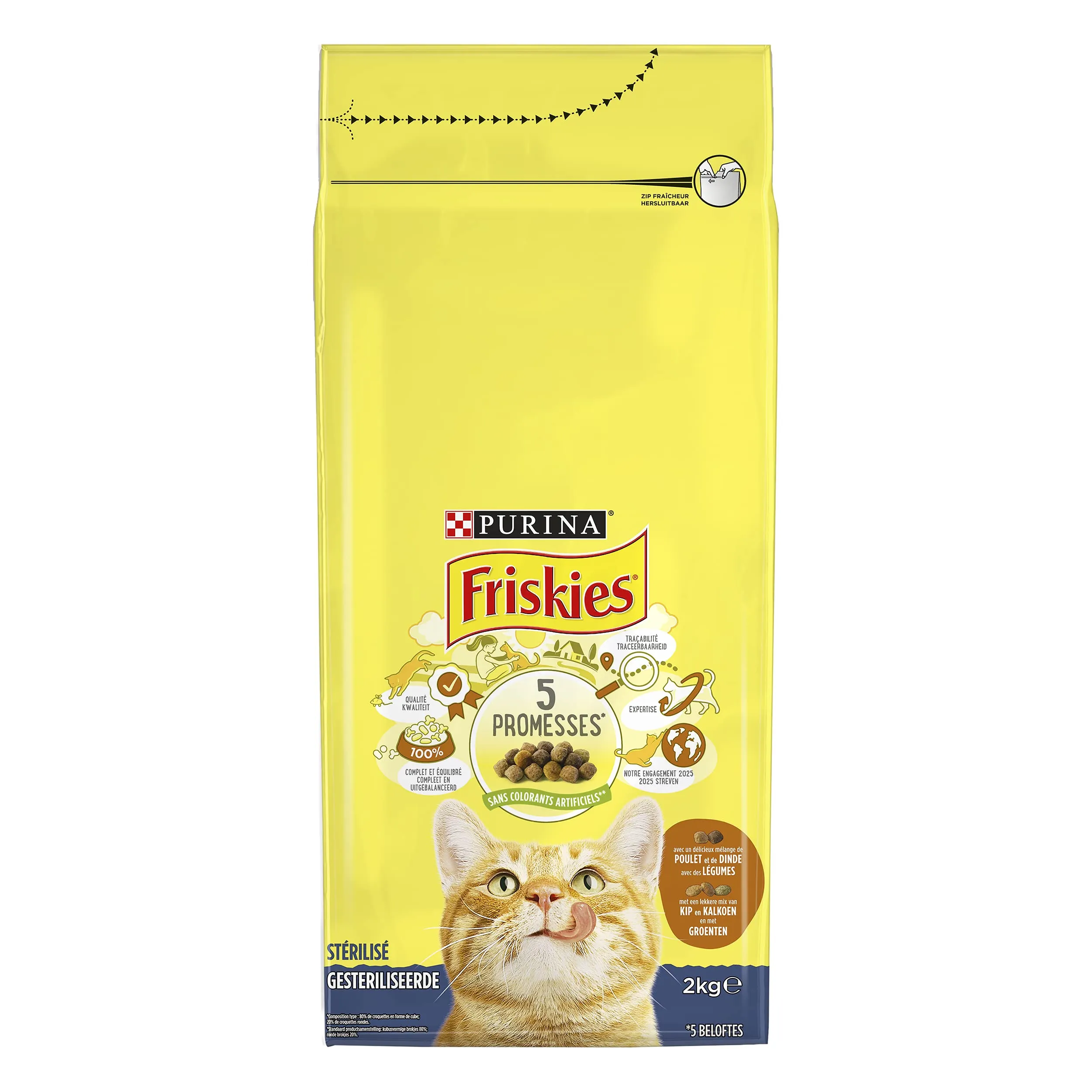 Friskies Gatto per gatti sterilizzati con tacchino e verdure, 2 kg - immagine 2