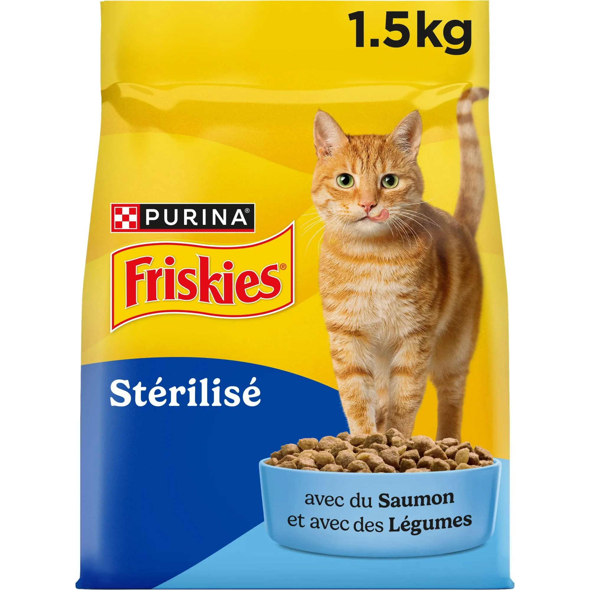 Friskies Crocchette per Gatti Adulti Sterilizzati Salmone e Verdure, 1,5 kg - immagine 1