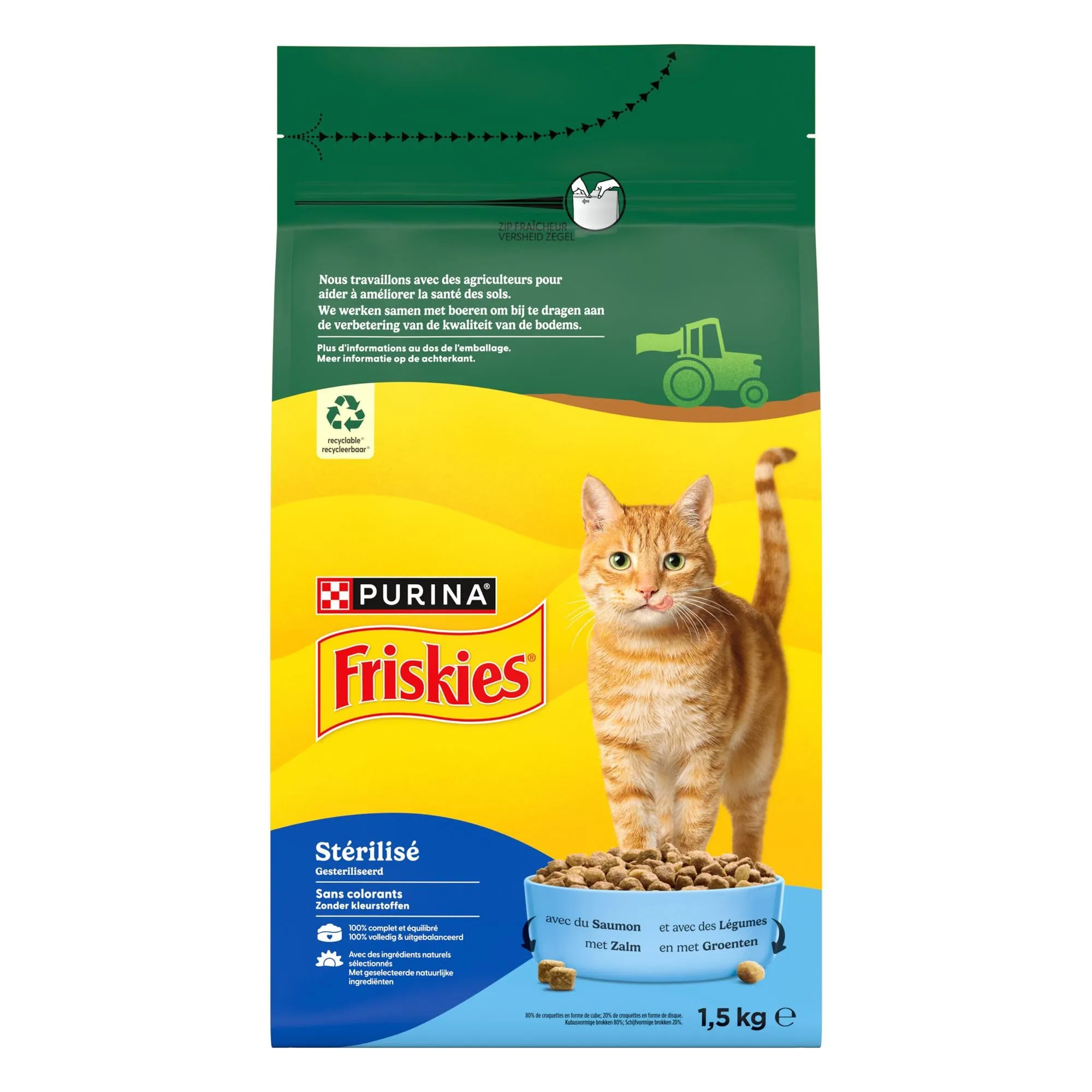 Friskies Crocchette per Gatti Adulti Sterilizzati Salmone e Verdure, 1,5 kg - immagine 2
