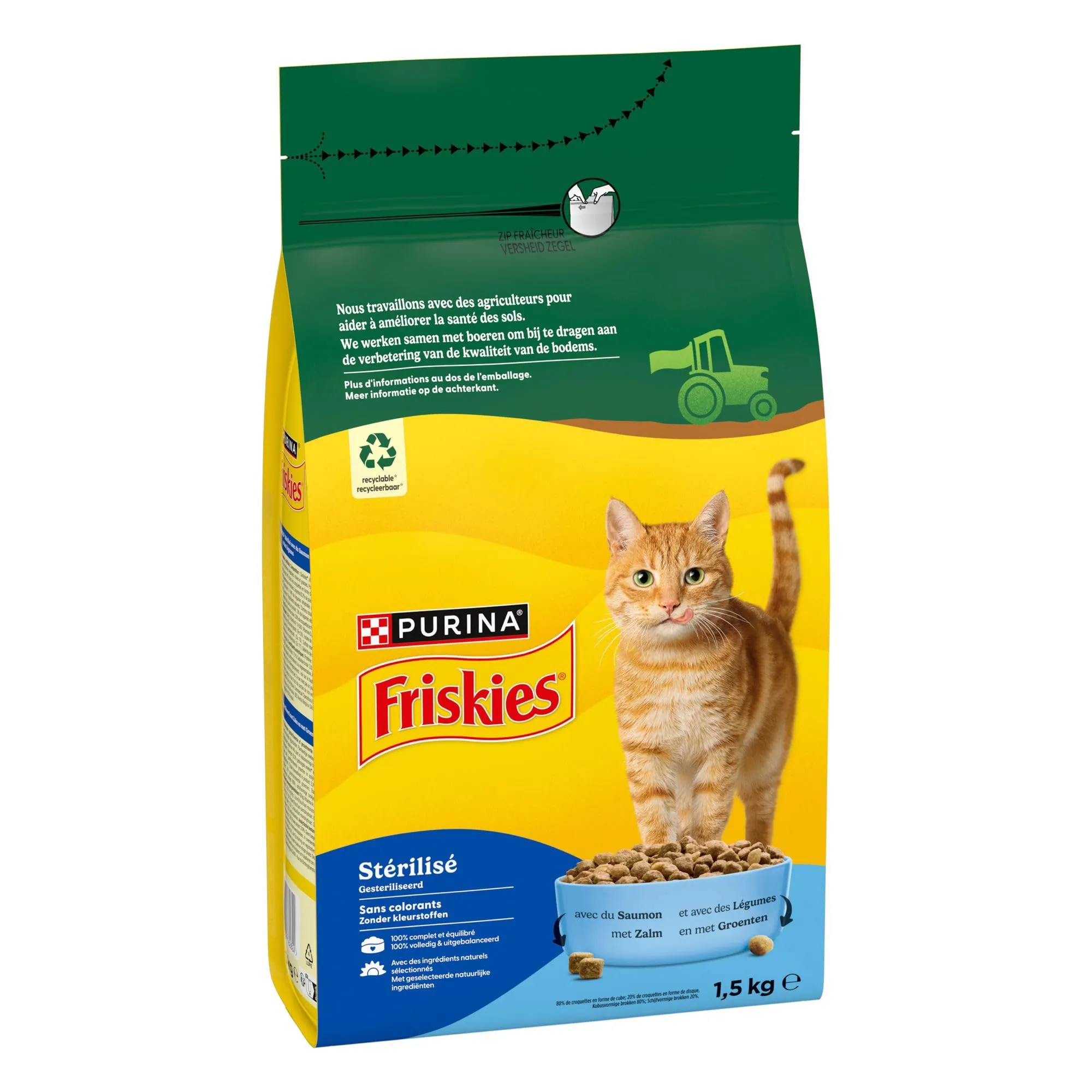 Friskies Crocchette per Gatti Adulti Sterilizzati Salmone e Verdure, 1,5 kg - immagine 3