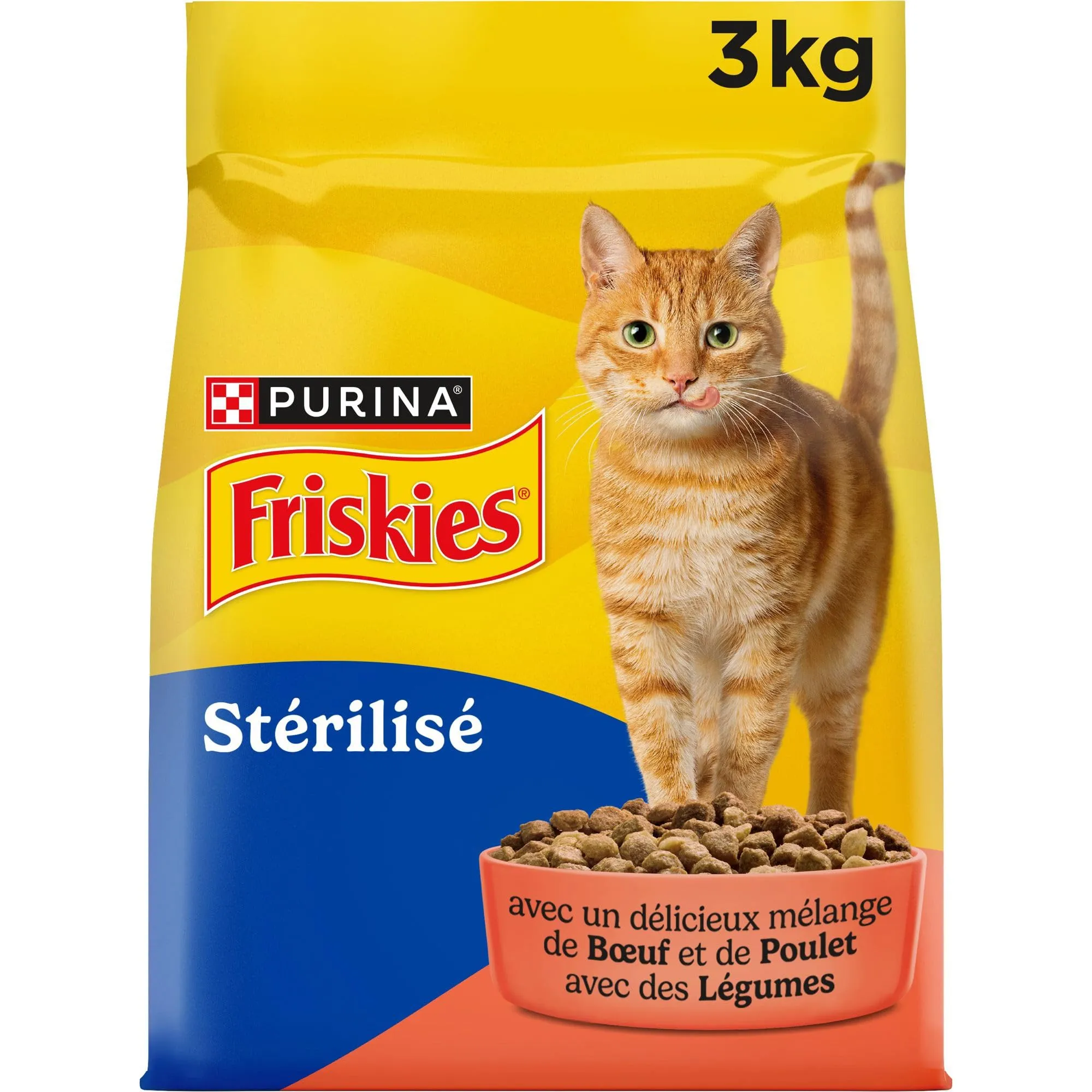 Friskies Crocchette complete per Gatti Adulti sterilizzati Manzo, Pollo e Verdure 3 kg - immagine 1