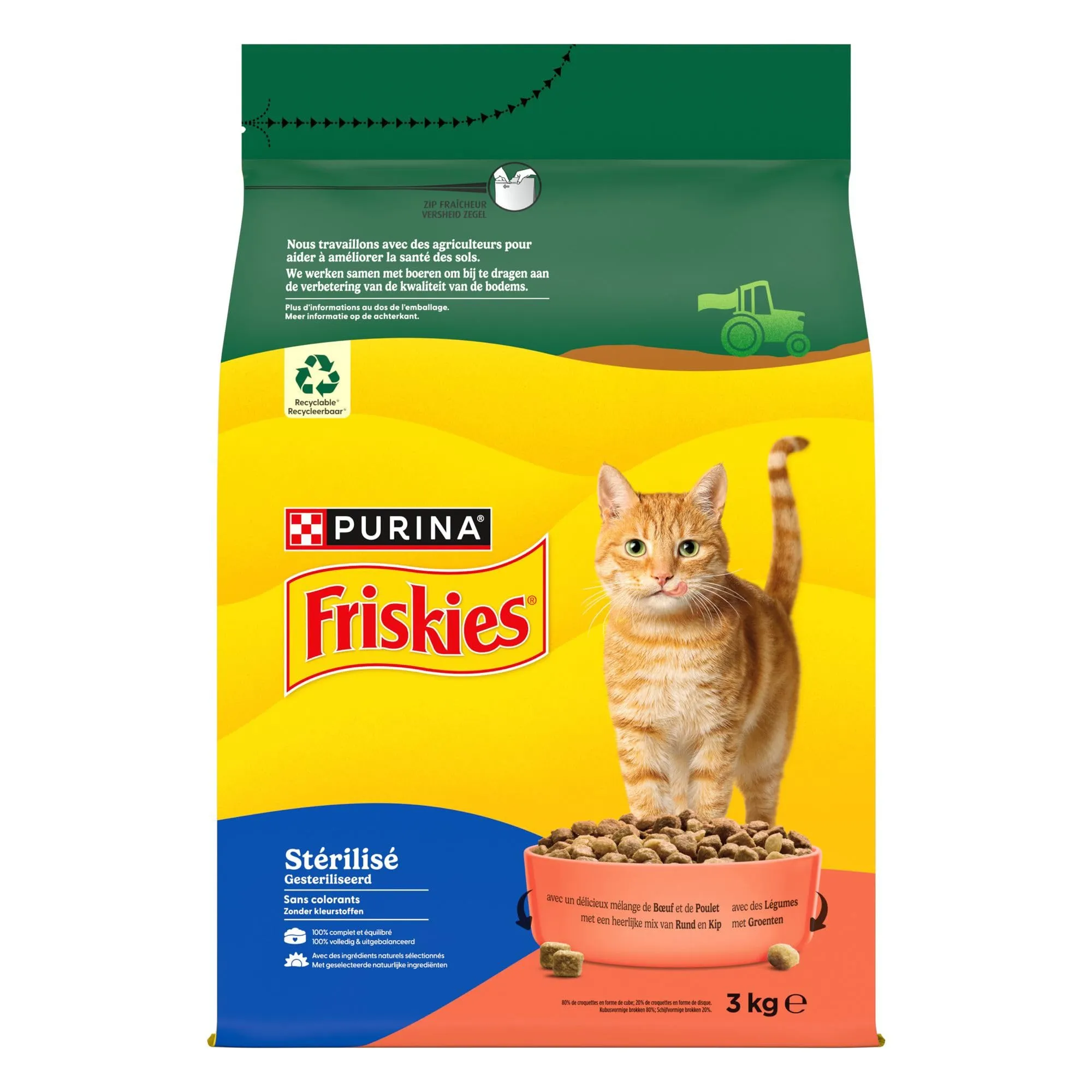 Friskies Crocchette complete per Gatti Adulti sterilizzati Manzo, Pollo e Verdure 3 kg - immagine 2
