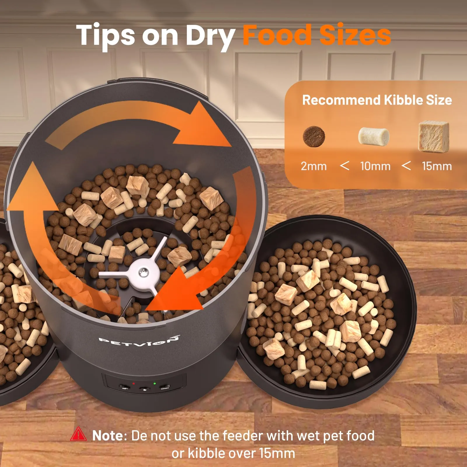 PETVION Distributore Automatico di Cibo per Gatti e Cani, WiFi 2.4G, 4L, Doppia Ciotola - immagine 7