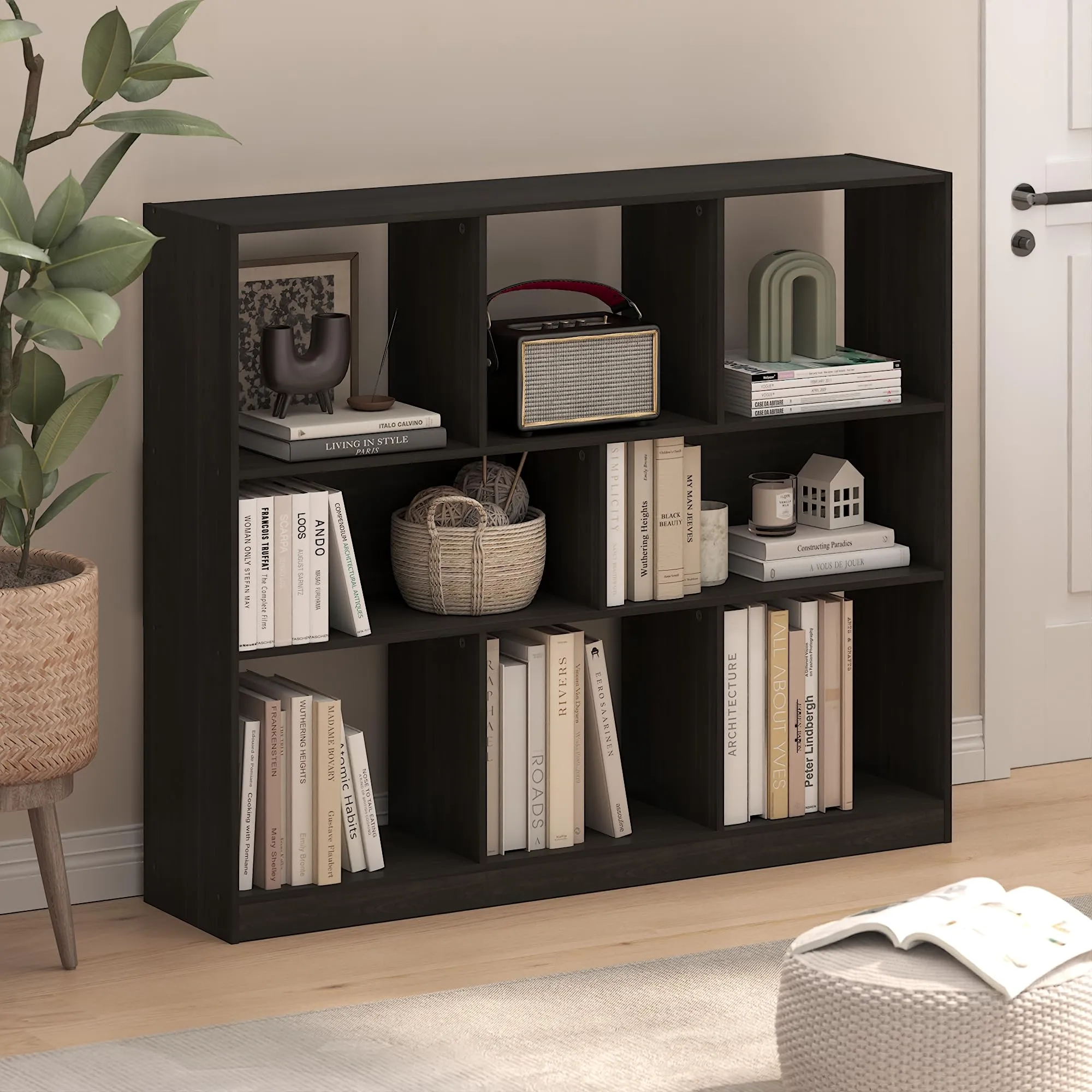 Furinno Daly Libreria a 8 Cubi Orizzontali, Caffè Scuro - immagine 1