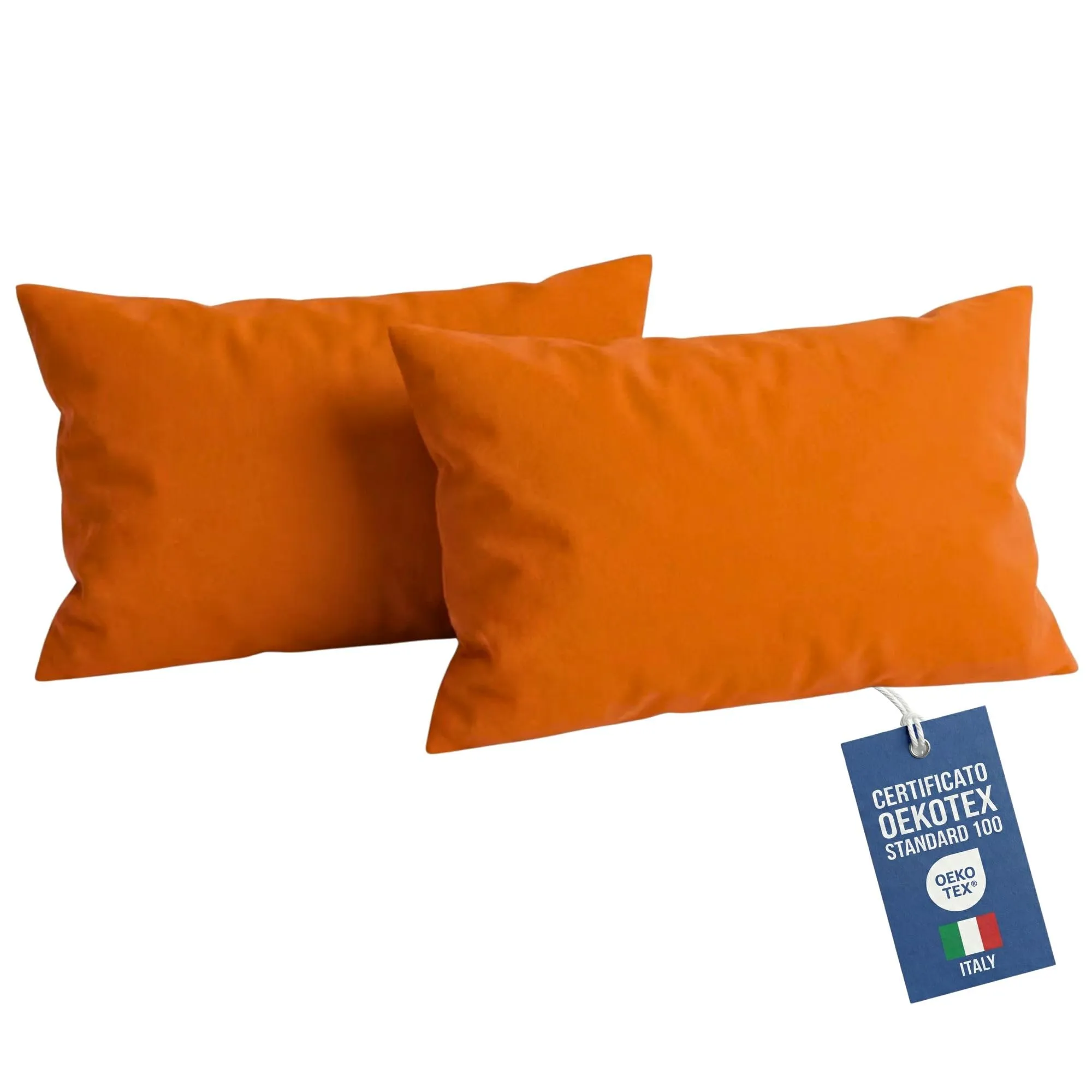 NARCISO Federe Cuscino Letto 50x80 100% Cotone, Antiacaro e Anallergica, Made in Italy, Certificato OEKOTEX (Arancione) - immagine 1