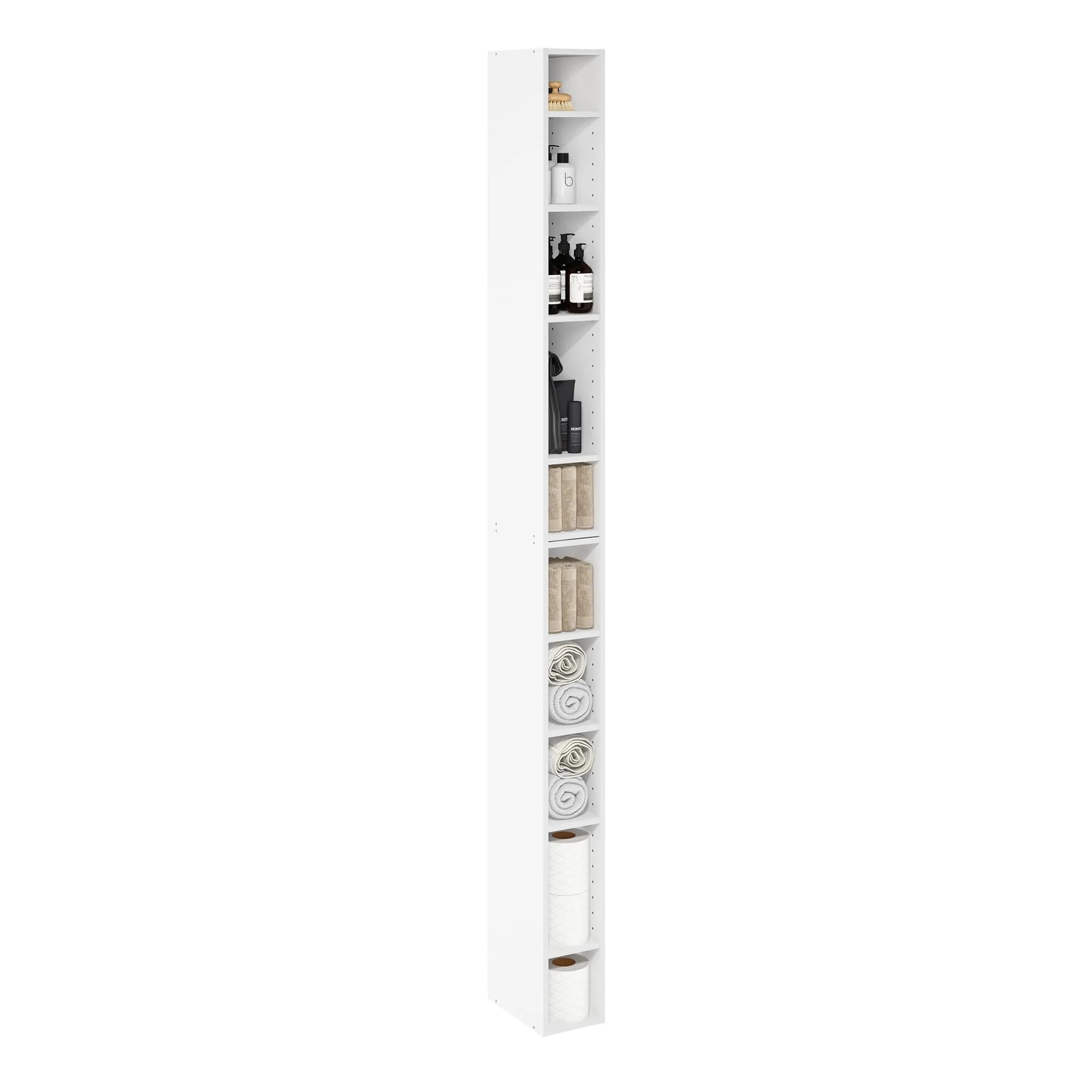 Furinno Fulda 10-Tier Libreria Salvaspazio, Bianco - immagine 1