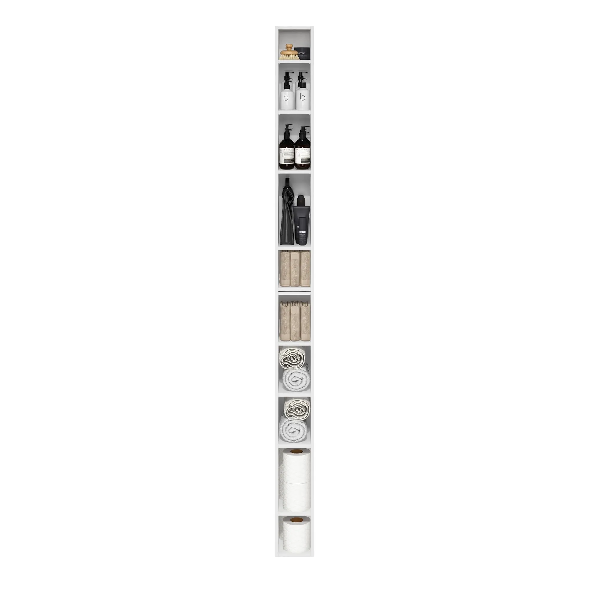 Furinno Fulda 10-Tier Libreria Salvaspazio, Bianco - immagine 5