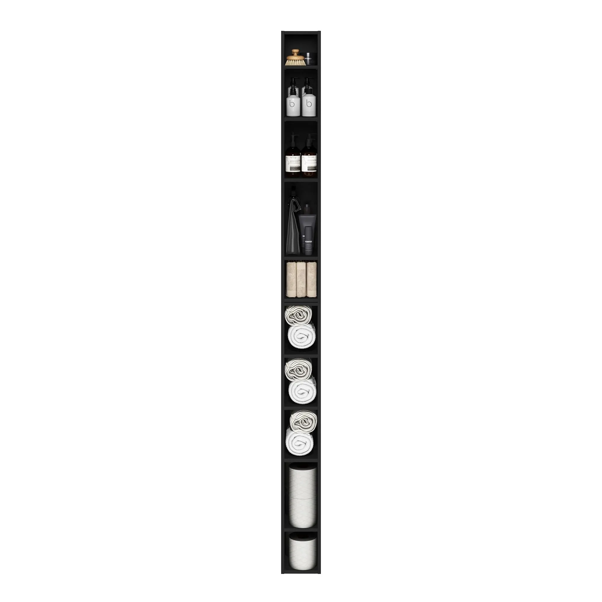 Furinno Fulda 10-Tier Space-Saving Bookshelf, Blackwood - immagine 5