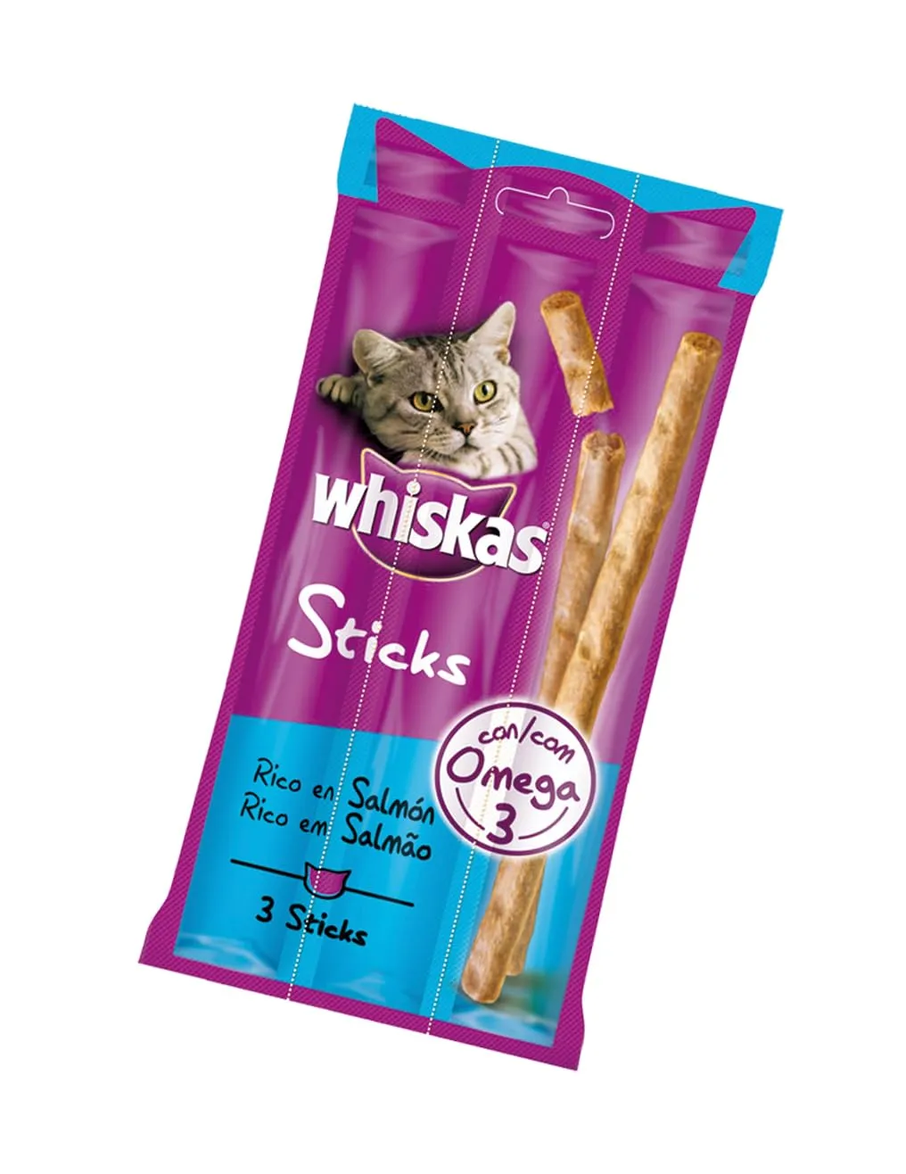 Whiskas Snack per Gatto, Sticks al Salmone, 28 Confezioni da 18g - immagine 6