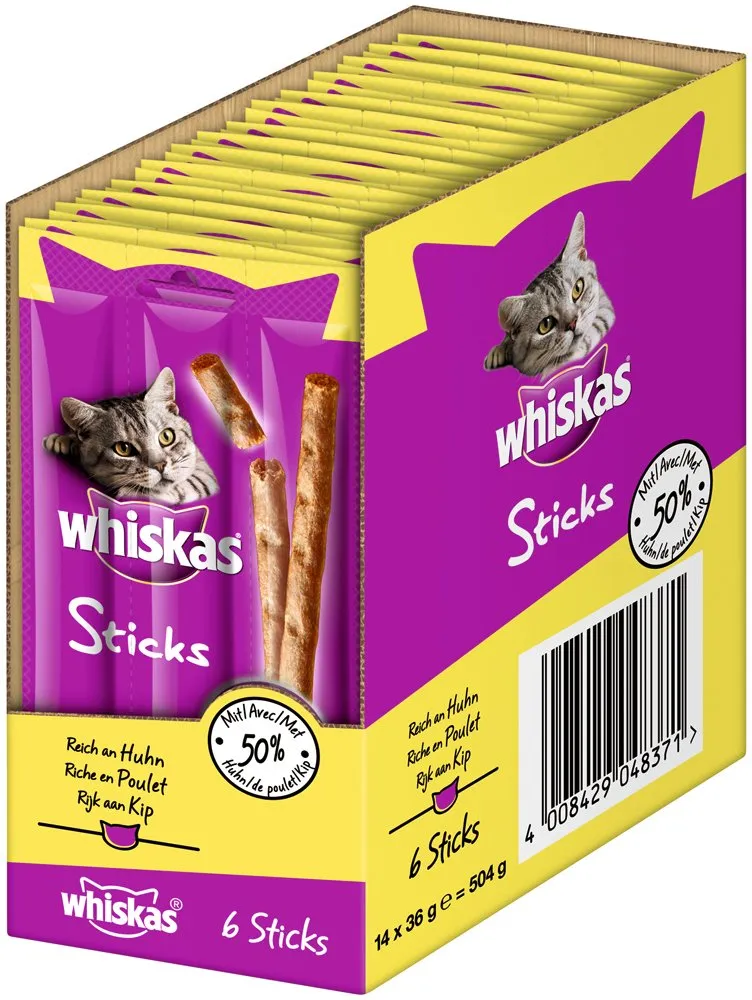 Whiskas Snack per Gatti Sticks, 36 g (Confezione da 14) - immagine 1