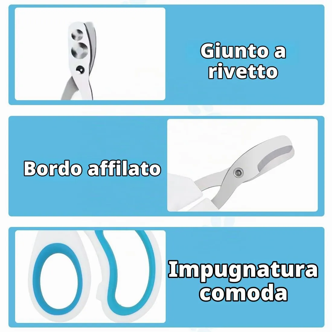 OIXEYA Tagliaunghie Professionale per Gatti in Acciaio Inossidabile con Doppio Foro di Posizionamento, Blu - immagine 6