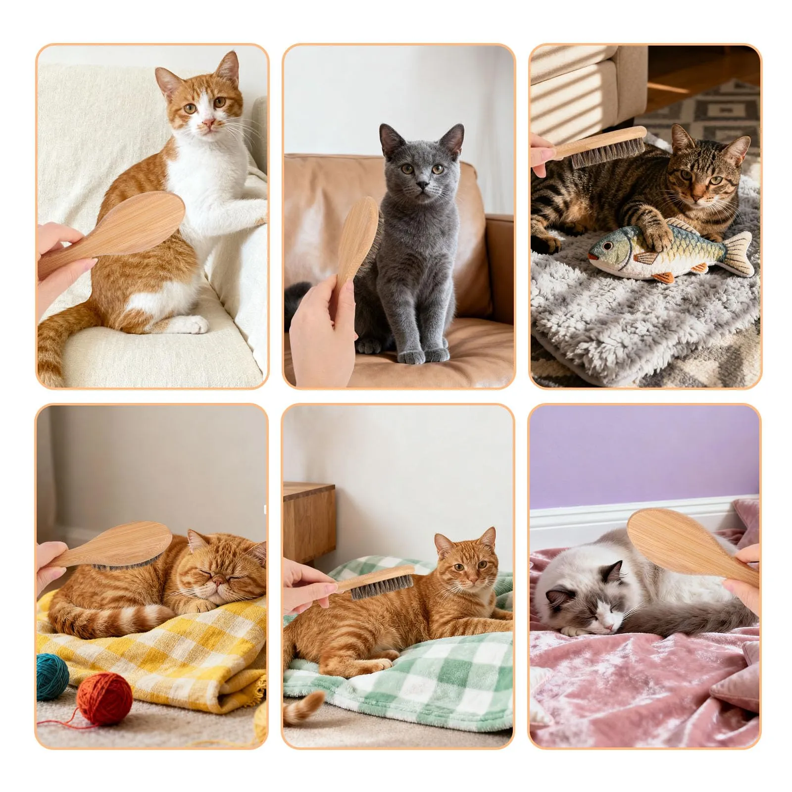 Goktvai Spazzola per Cani e Gatti a Setole Morbide con Manico in Legno Nanmu - immagine 7