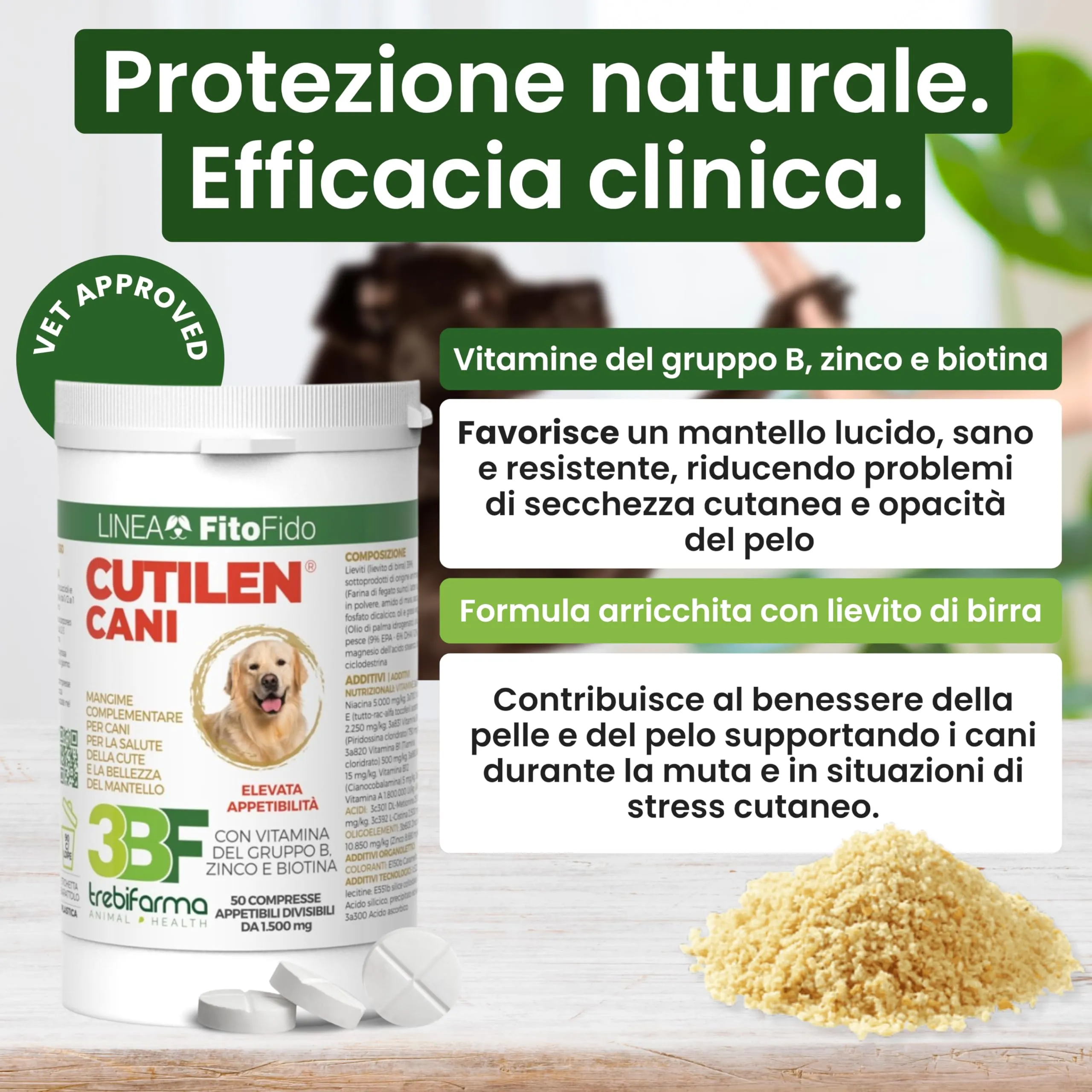 Trebifarma Cutilen Cani per Pelle e Pelo con Vitamine, Zinco e Olio di Pesce, 75 g - immagine 3