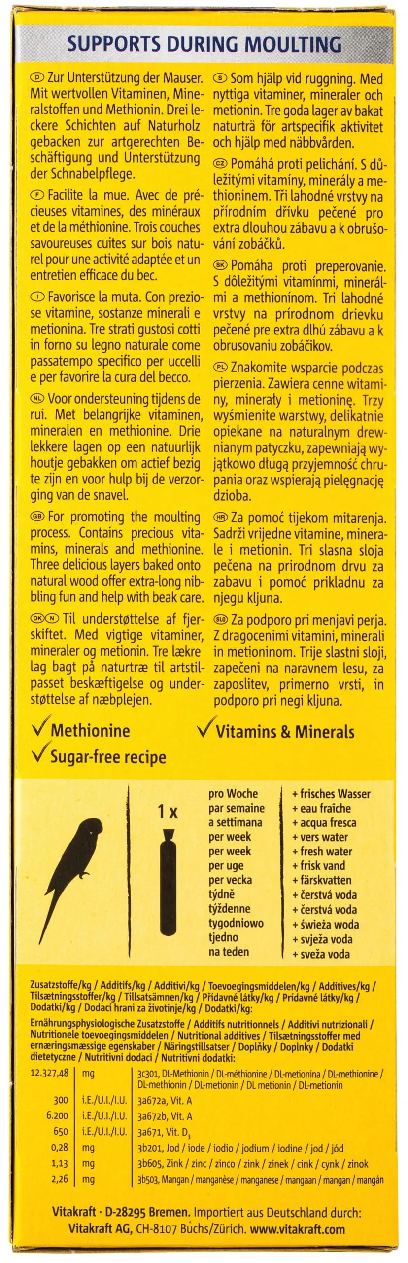 Vitakraft Kräcker Bastoncini per Pappagallini Ondulati, a Sostegno della Muta, con Vitamine e Minerali, senza Zuccheri Aggiunti (10x 60g) - immagine 3