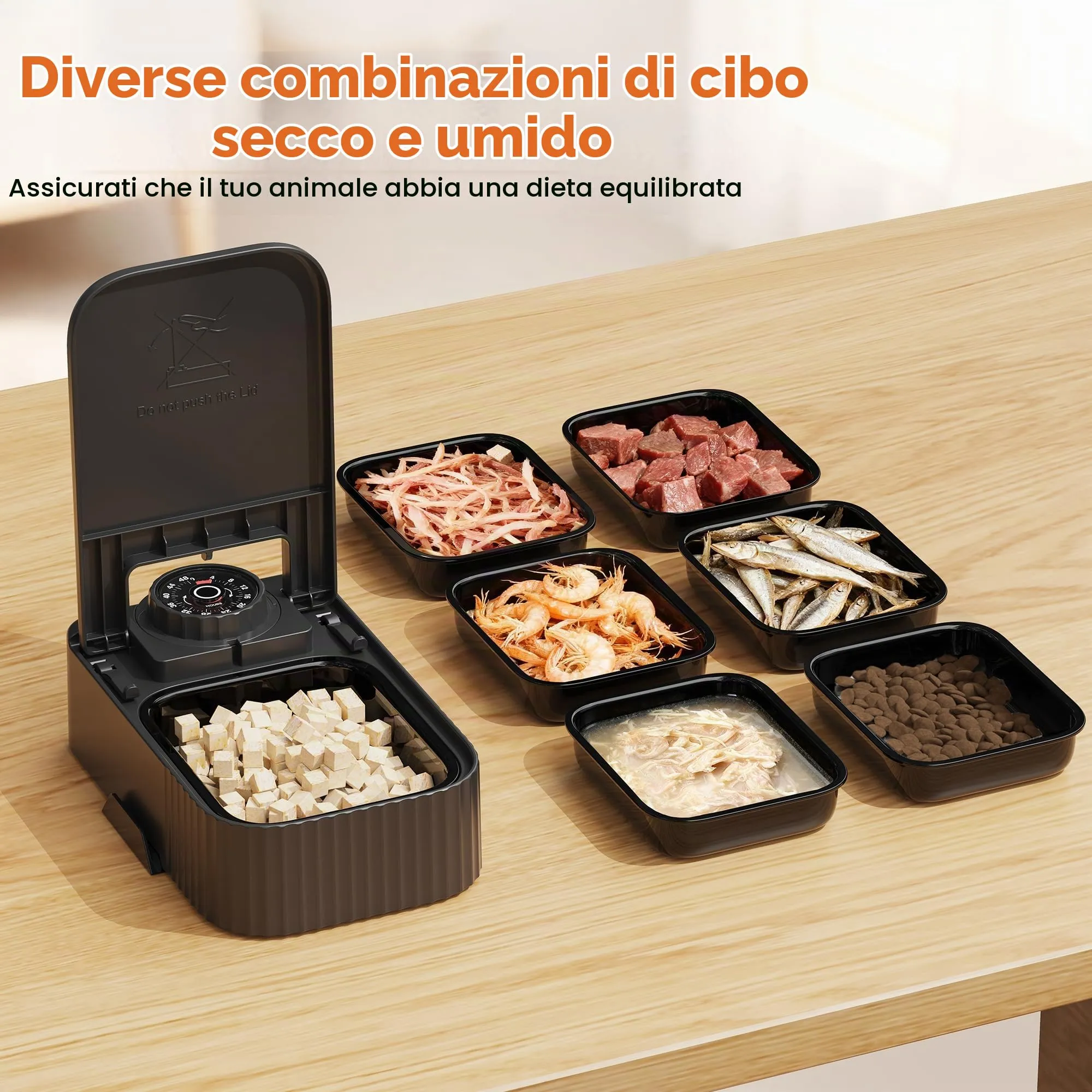 SOOFPET Distributore Automatico Cibo Gatti Umido e Secco con Timer 48 Ore, Dosatore Crocchette senza Fili, 350g per Pasto, Nero - immagine 6