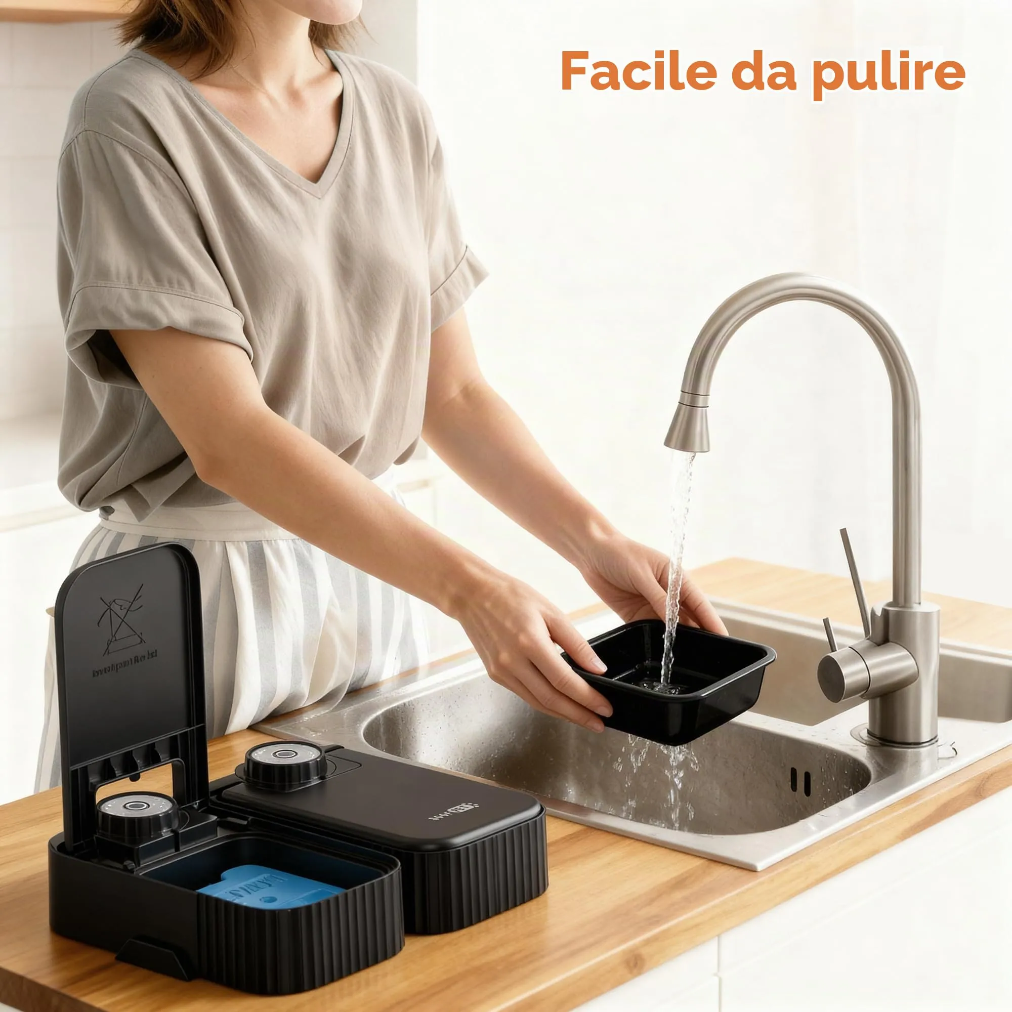 SOOFPET Distributore Automatico Cibo Gatti Umido e Secco con Timer 48 Ore, Dosatore Crocchette senza Fili, 350g per Pasto, Nero - immagine 8