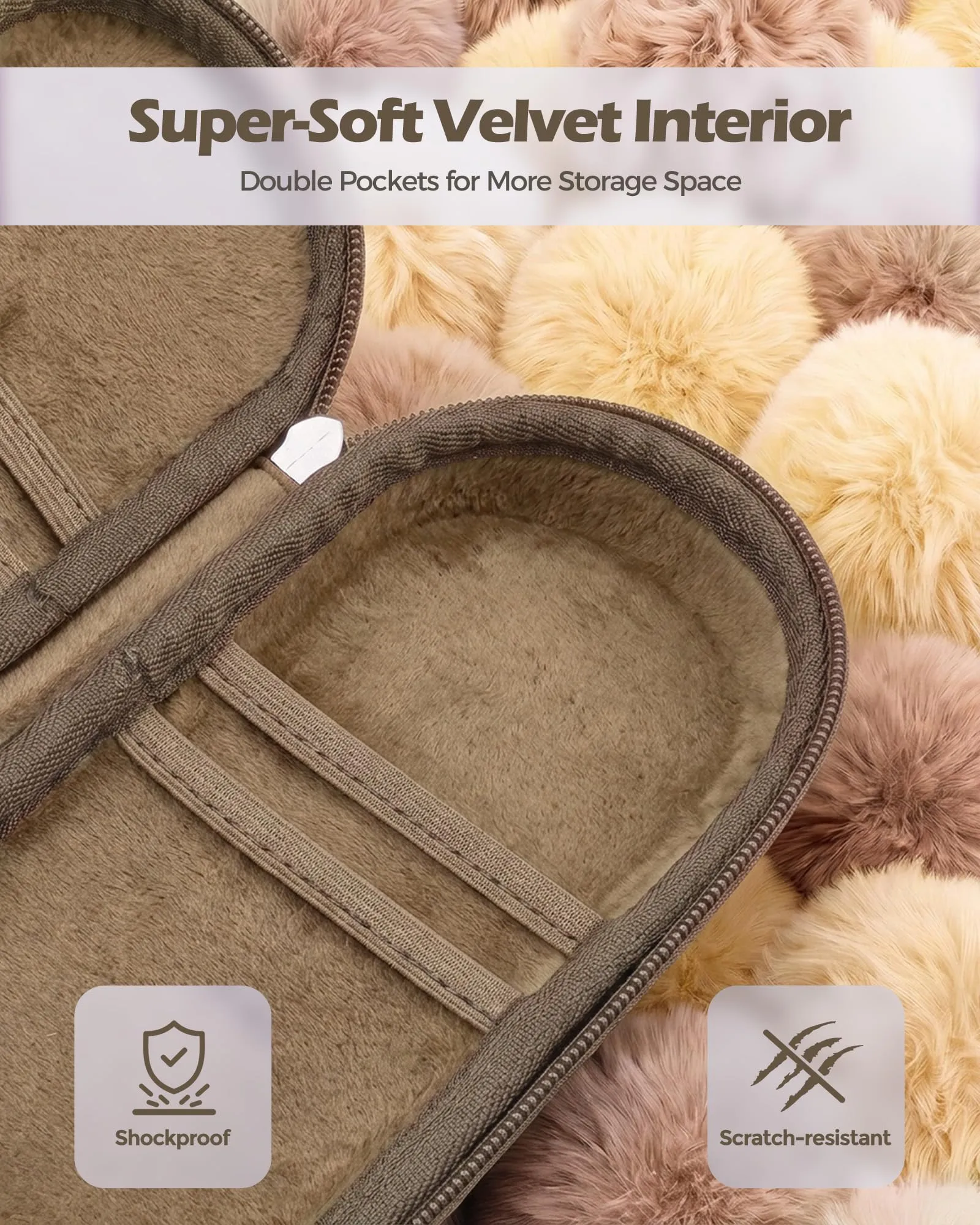 ProCase Custodia per 2 paia di occhiali da sole in EVA Marrone Kaki - immagine 4