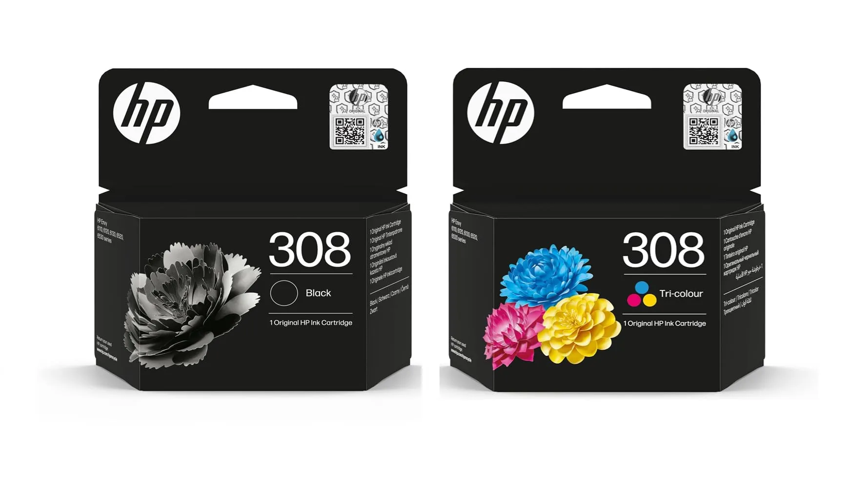 HP 308 Black and Colour Ink Cartridge Combo Pack - 6L6S6UE - immagine 1