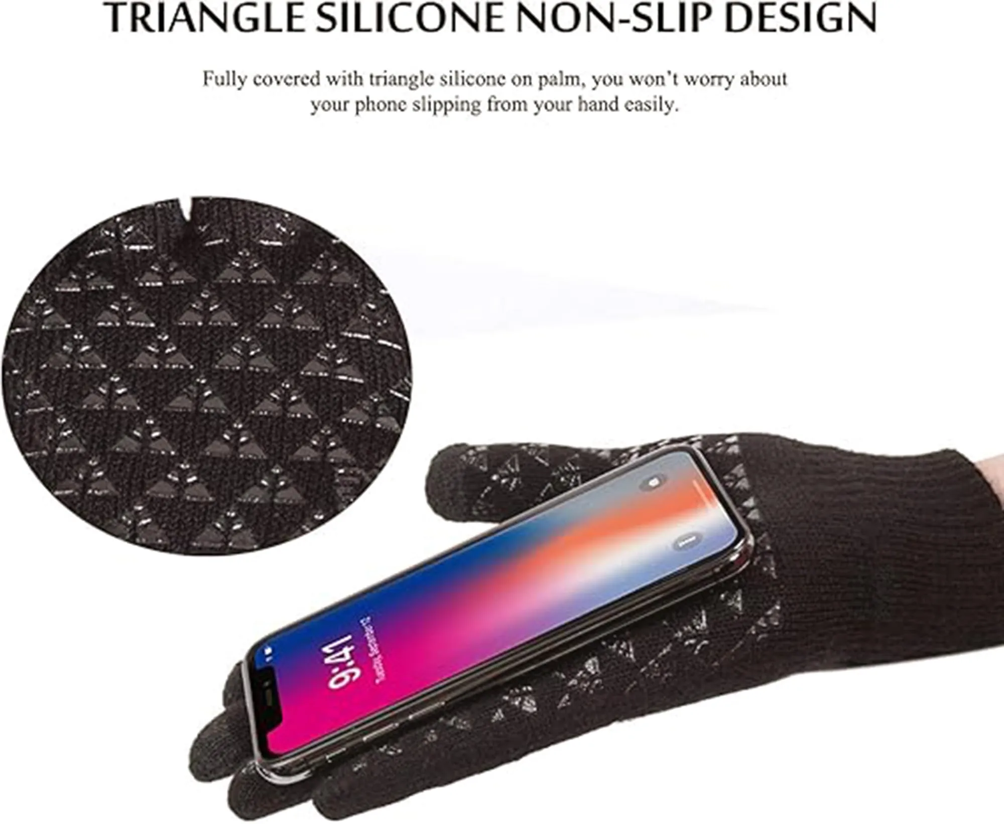 TRENDOUX Guanti invernali touch screen per uomo e donna, Ravenblack, S - immagine 3