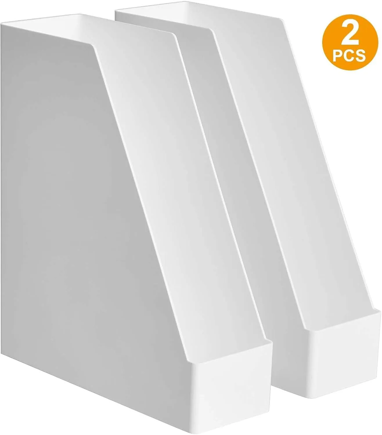 Amazon Basics Plastic Organizer Portariviste, Bianco, Confezione da 2 - immagine 4