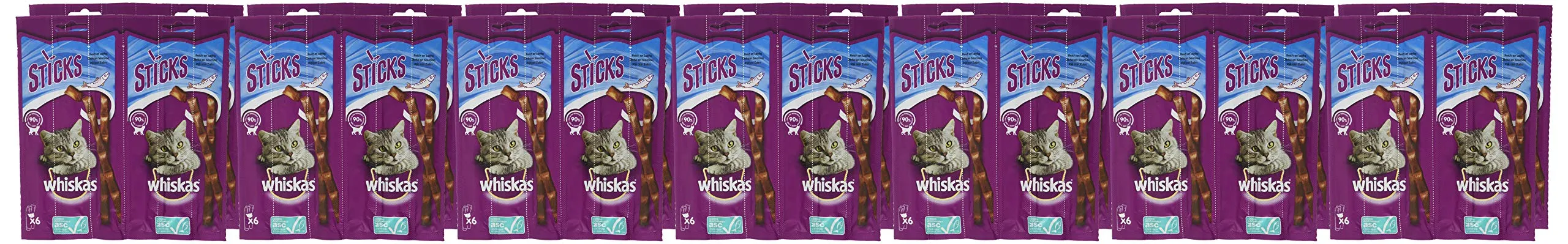 Whiskas Snack per Gatti Sticks Salmone 36 g (Confezione da 14) - immagine 4