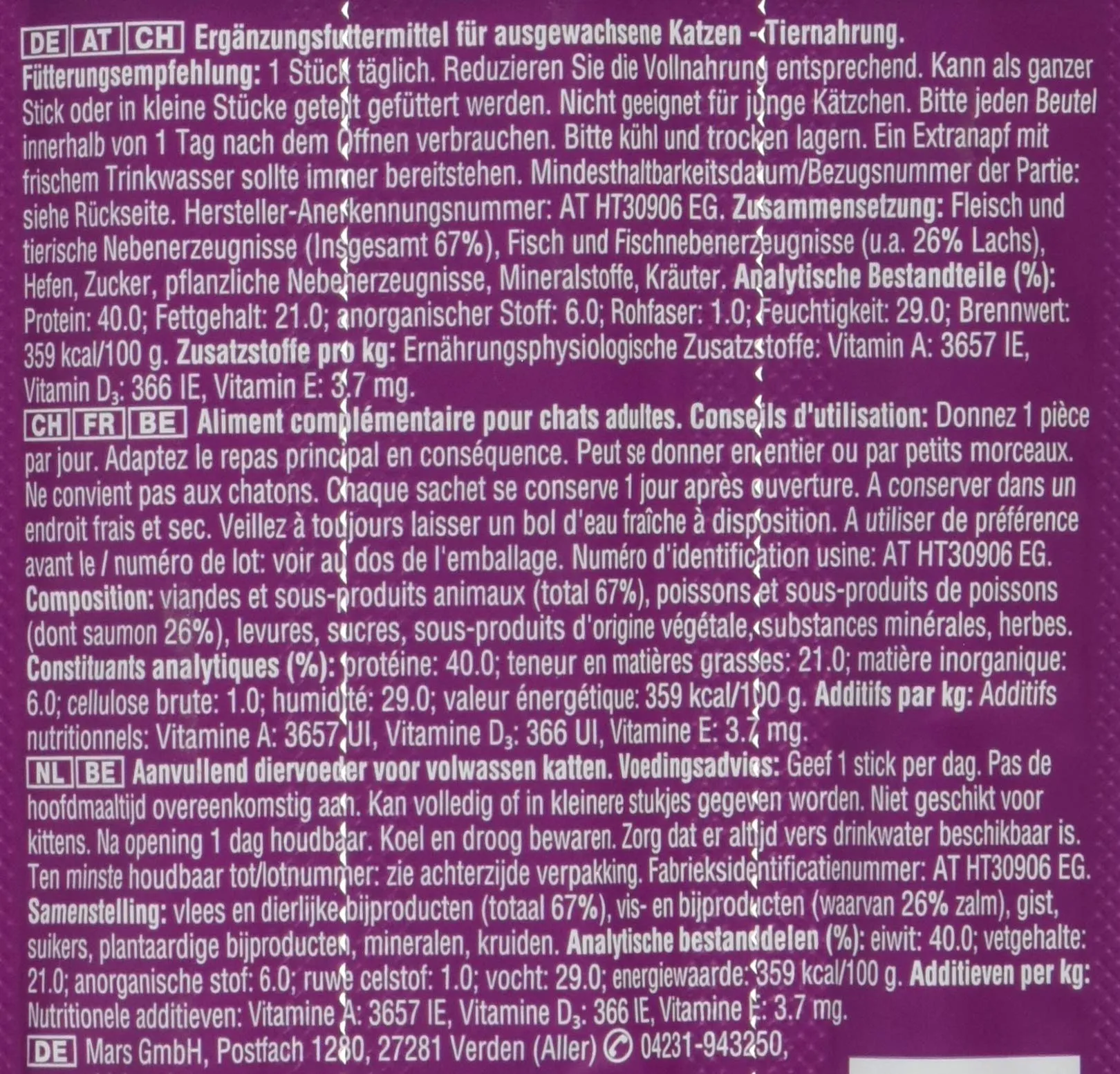 Whiskas Snack per Gatti Sticks Salmone 36 g (Confezione da 14) - immagine 6