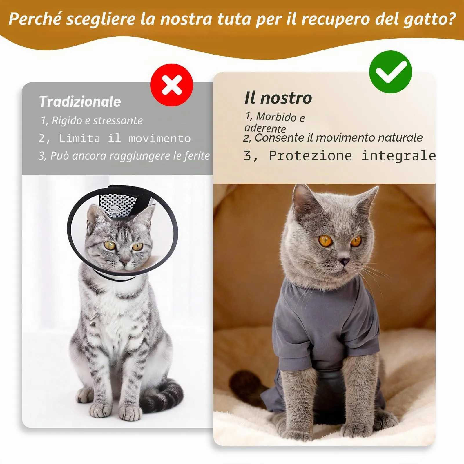 HEYWEAN Tutina Post Operatoria per Gatto, Pigiama Manica Lunga Body Chirurgico per Sterilizzazione, Taglia S, Grigio - immagine 5