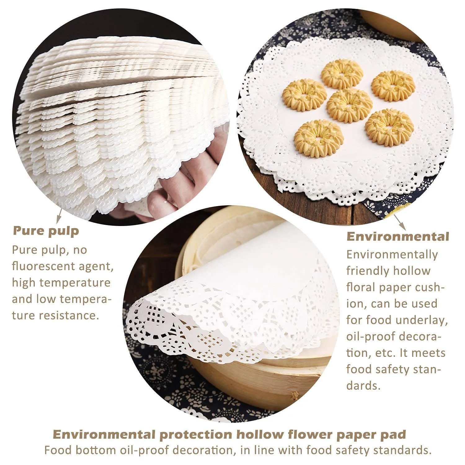 Cisolen Centrini Rotondi in Carta Pizzo Bianca, 300 Pezzi, 3 Taglie (11,3 cm, 16,2 cm, 18 cm) - immagine 6
