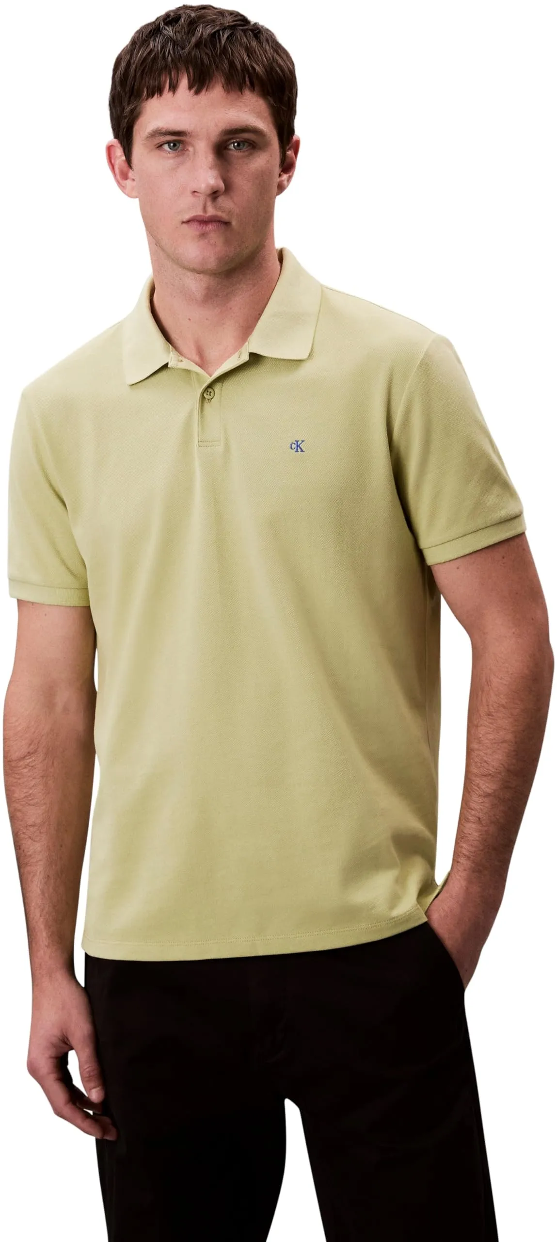 Calvin Klein SS Monogram Pique Polo Lv040Em269, Beige (Winter Pear), XXL - immagine 1