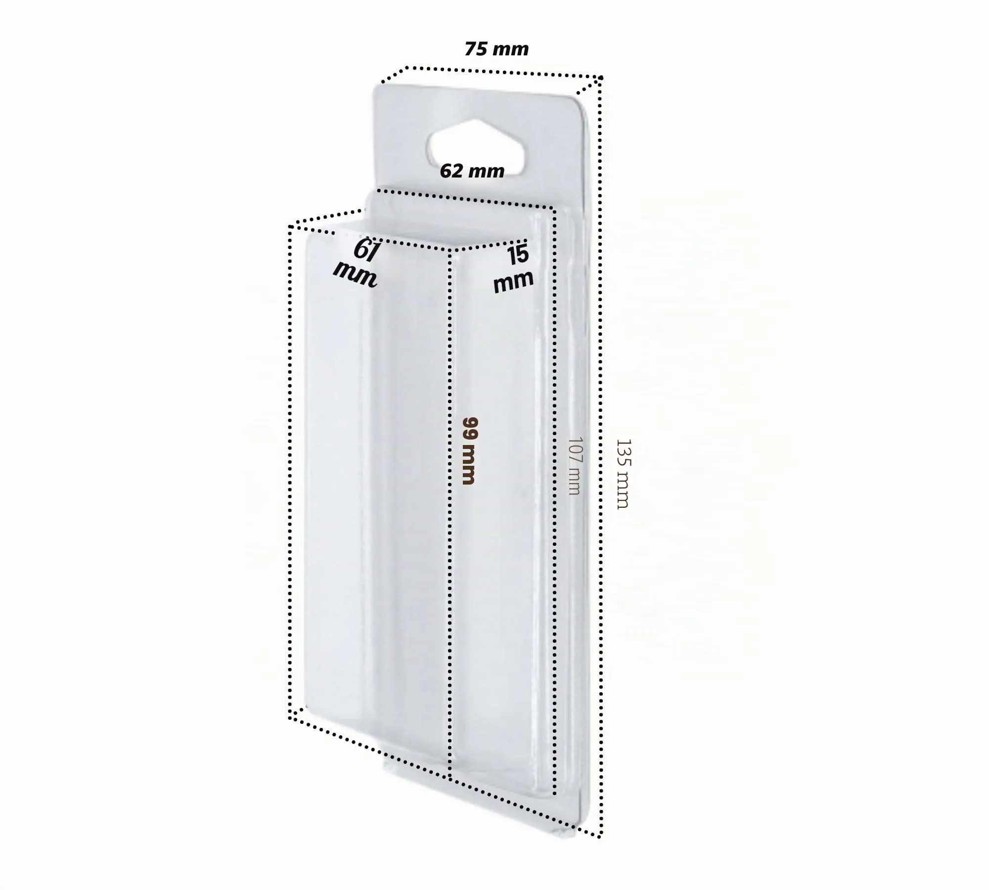 DOJA Barcelona Scatole Blister Auto-Chiusura in PVC Trasparente, 50 Pezzi, Interno 99x61x15 mm, Esterno 137x75x25 mm - immagine 3