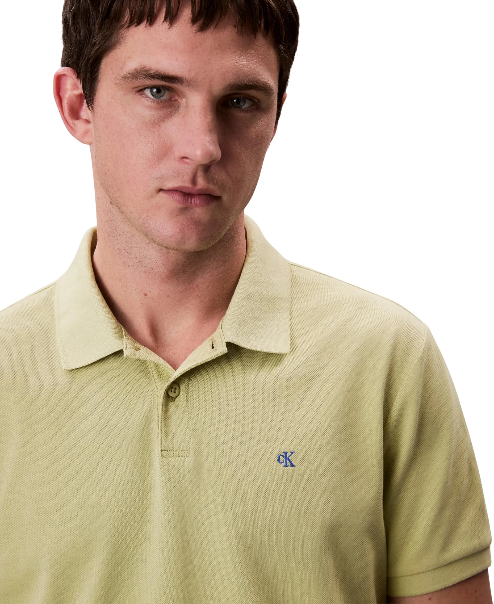 Calvin Klein SS Monogram Pique Polo Lv040Em269, Beige (Winter Pear), XL - immagine 3