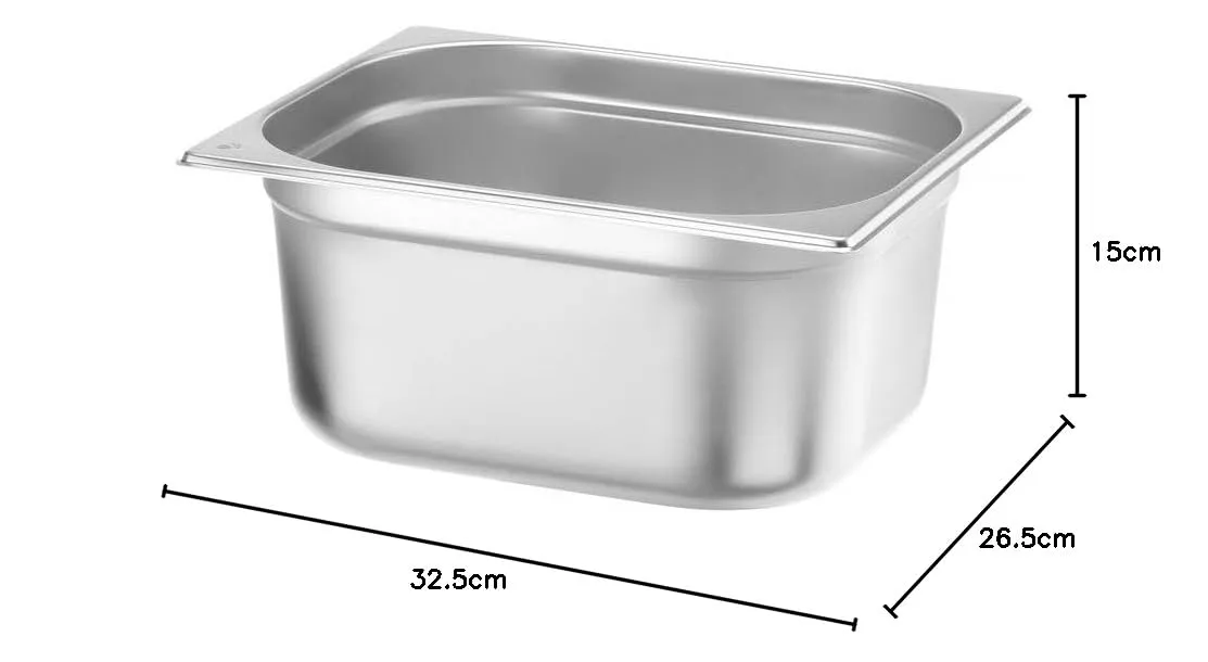 Hendi Contenitore Gastronorm GN 1/2 Budget Line, Acciaio Inox, 9.5L, 325x265x150mm - immagine 4