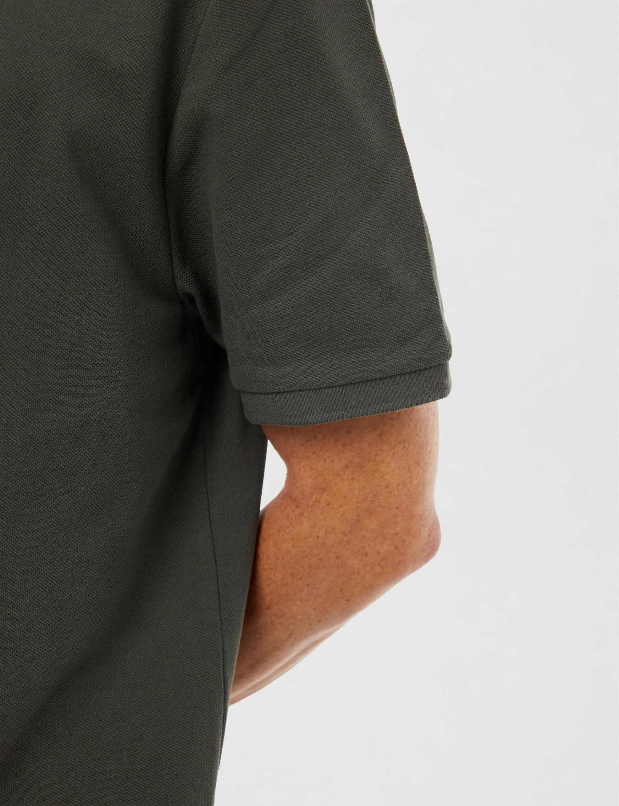 Calvin Klein Uomo Maglietta Polo Maniche Corte Monogram Pique in Cotone, Marrone (Beluga), M - immagine 5
