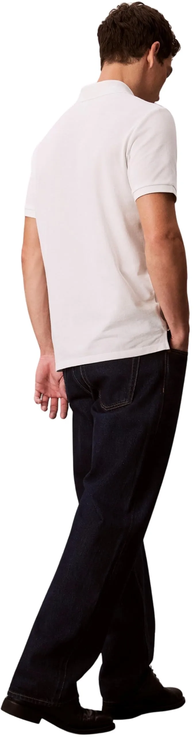 Calvin Klein Polo Maniche Corte Monogram Pique in Cotone, Bianco, XL - immagine 7
