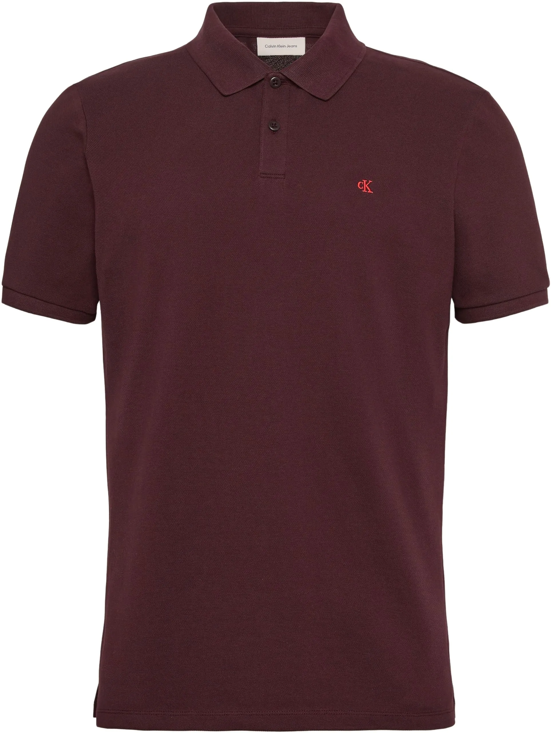 Calvin Klein Monogram Pique Cotton Short Sleeve Polo Shirt, Mocha Brown, XS - immagine 7