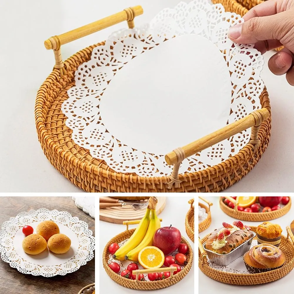 Zyren Centrini in Carta Pizzo Bianchi per Torte, 21 cm, 150 Pezzi - immagine 6