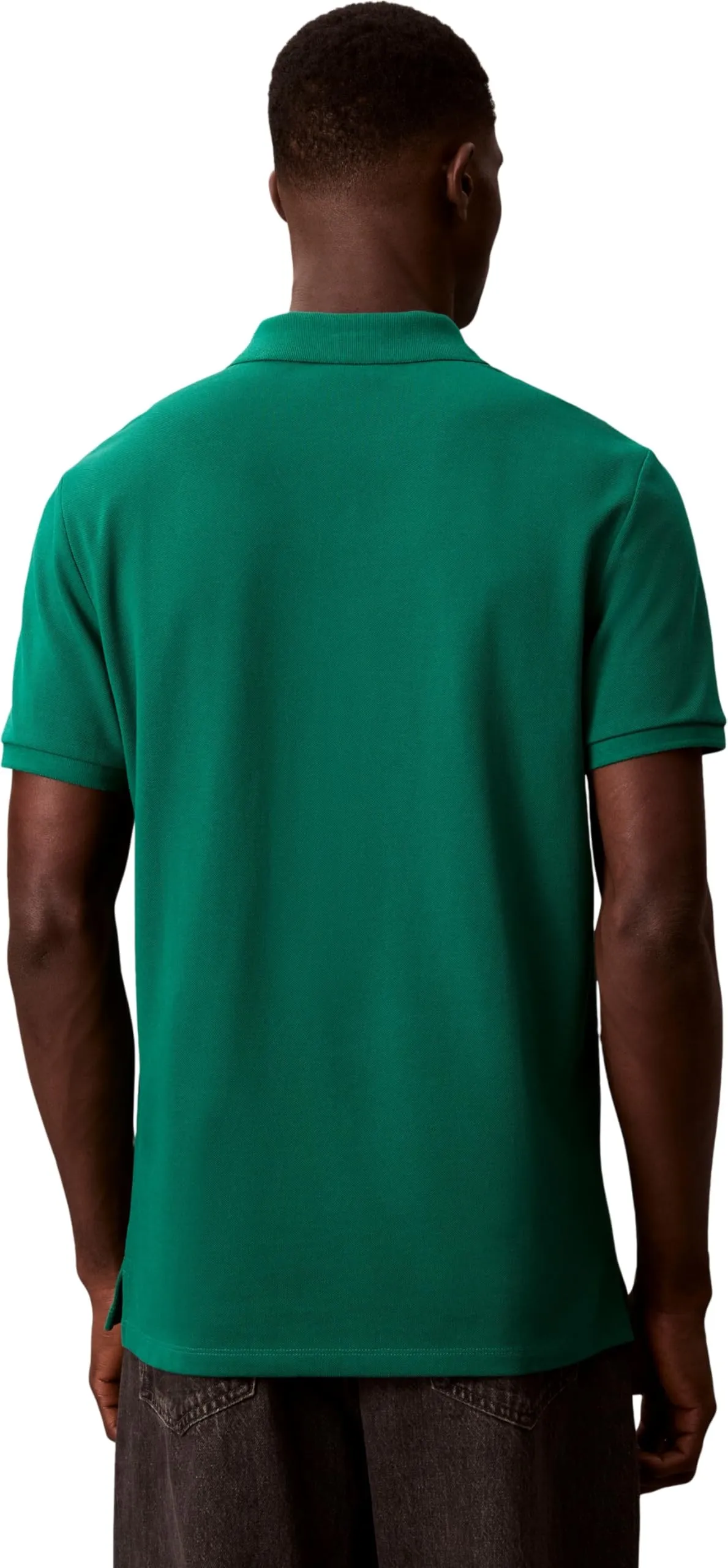 Calvin Klein Uomo Maglietta Polo Monogram Pique in Cotone, Deco Green, L - immagine 2