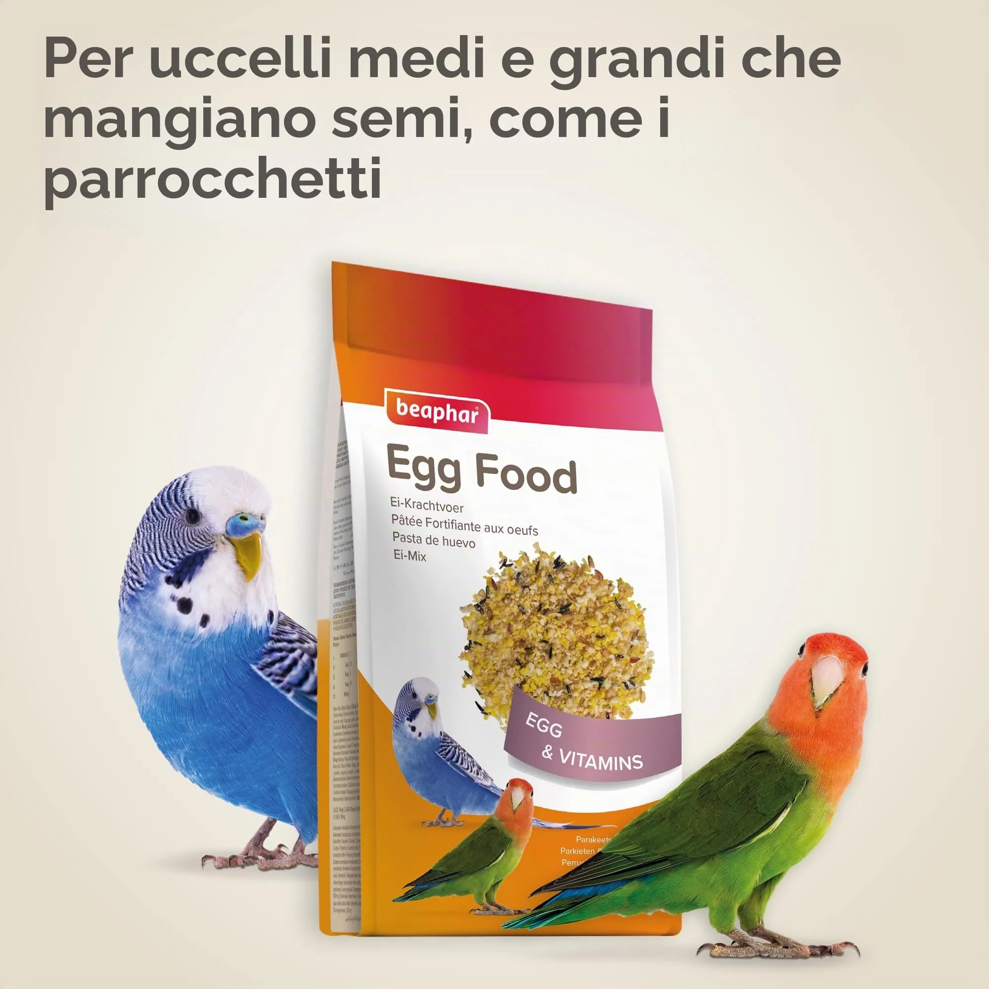 Beaphar Pasta Uovo per Periquiti, Agapornis e Piccole Cotorre, 150g - immagine 6