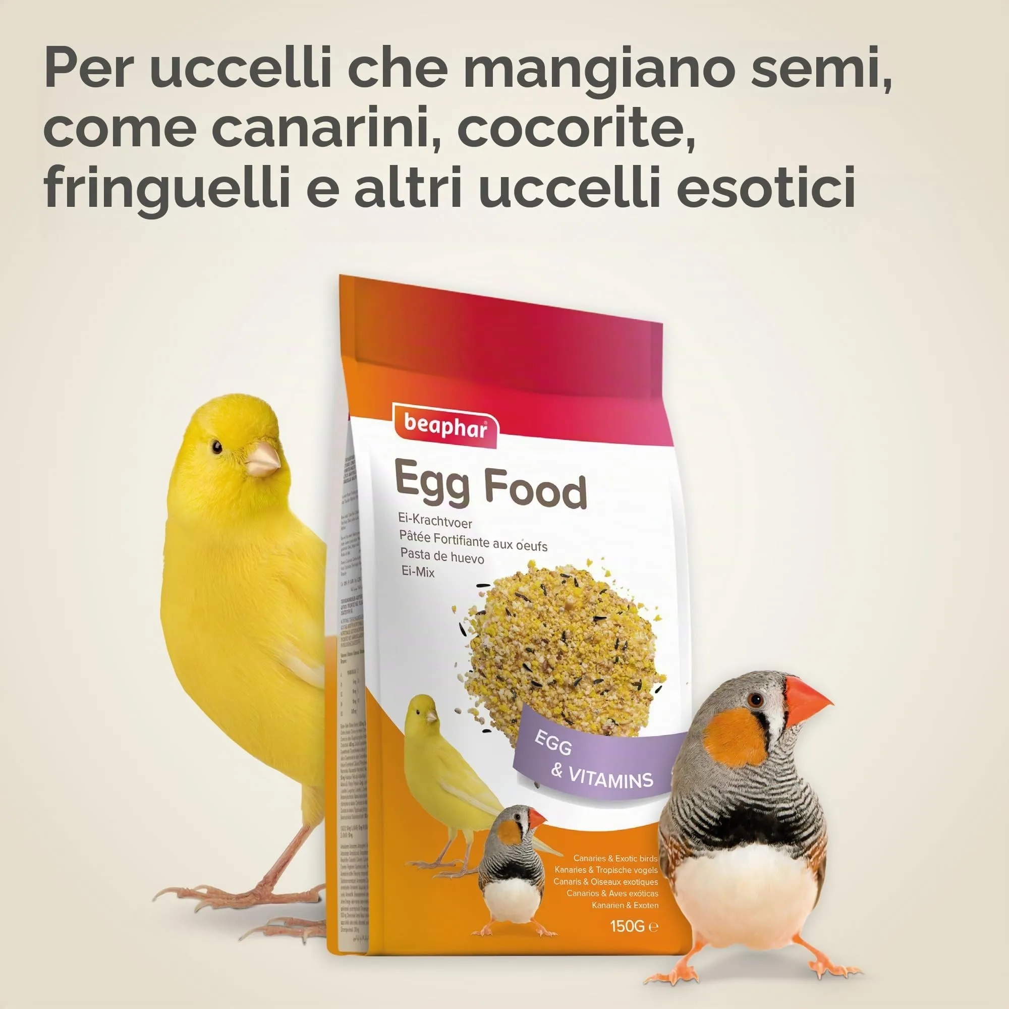 Beaphar Pasta all'uovo per Canarini e Uccelli Esotici - 150g - immagine 6