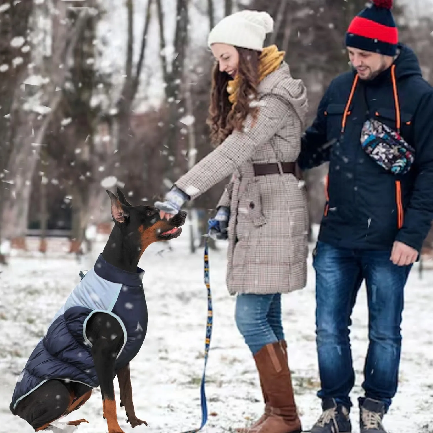SRJEQC Cappotto per Cani Grande Riflettente Impermeabile, Blu Navy 5XL - immagine 5