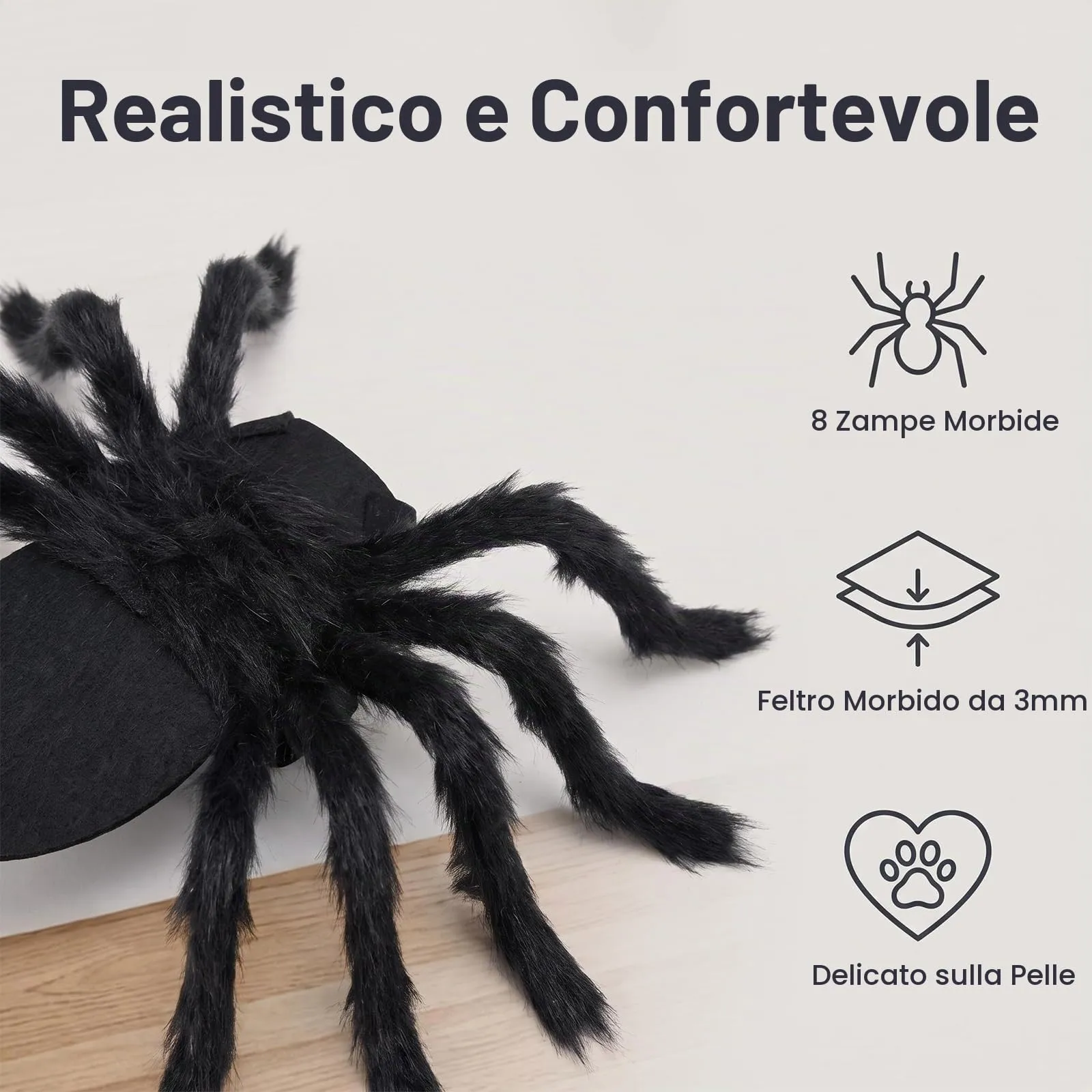XoeLLe Costume da Ragno per Cane e Gatto Regolabile, Nero - immagine 3