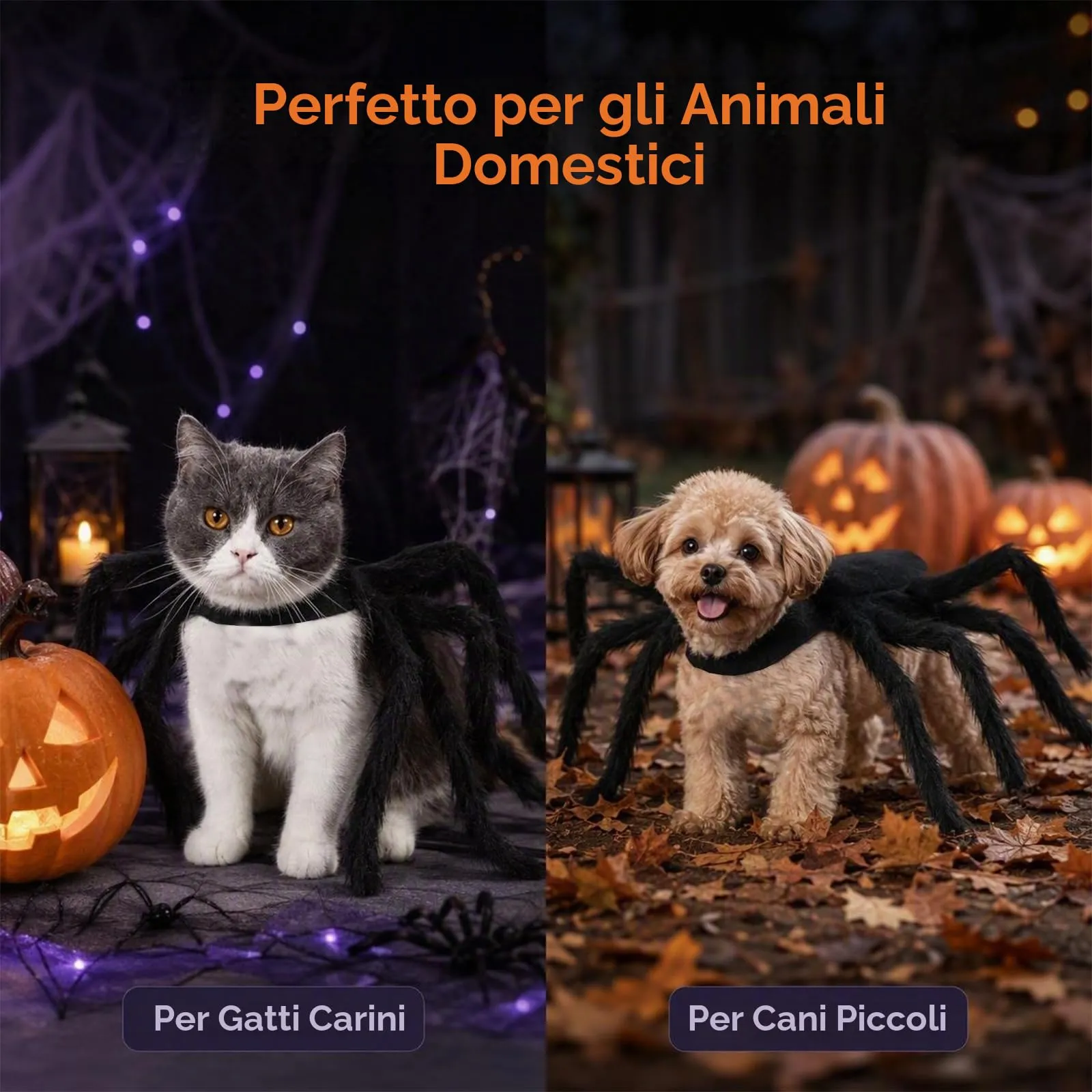 XoeLLe Costume da Ragno per Cane e Gatto Regolabile, Nero - immagine 4