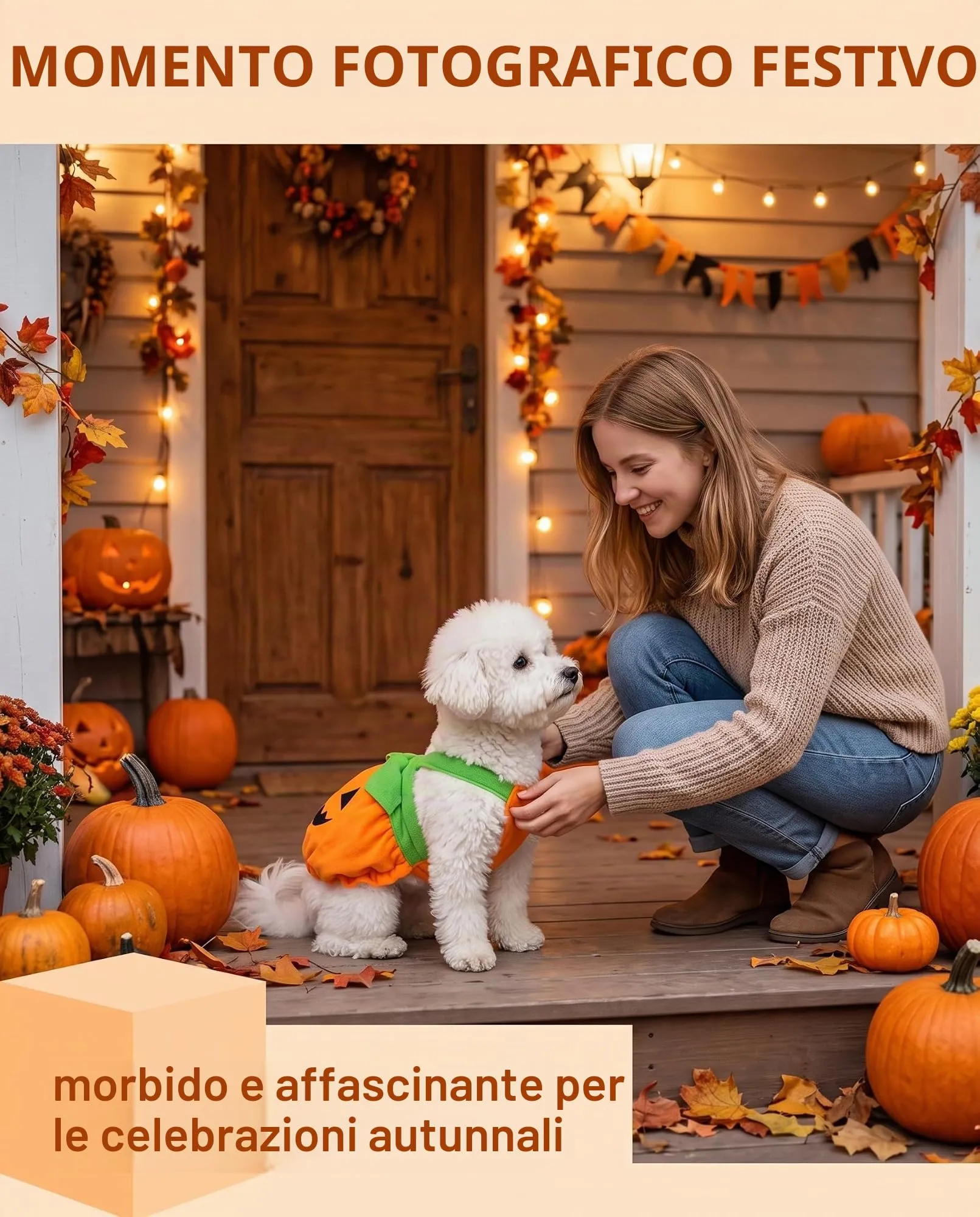 XUKZIMA Costume Zucca per Cane, Taglia L - immagine 2